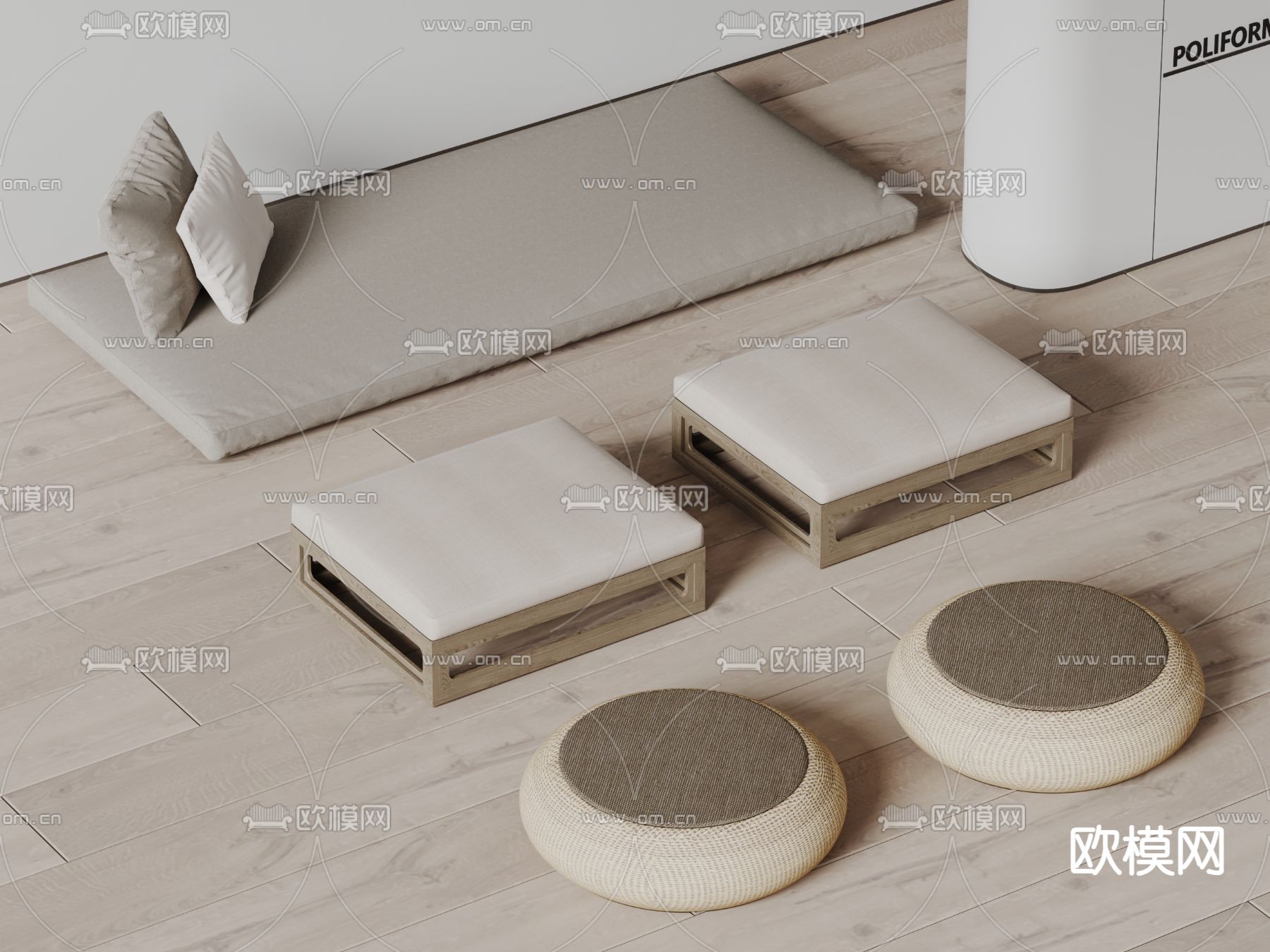 蒲团 坐垫 飘窗垫3d模型下载