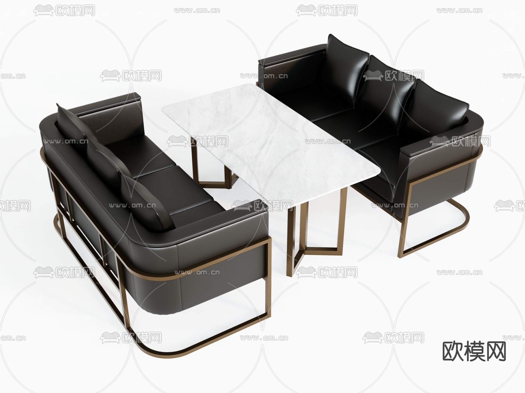 多人沙发su模型下载（渲染图2）