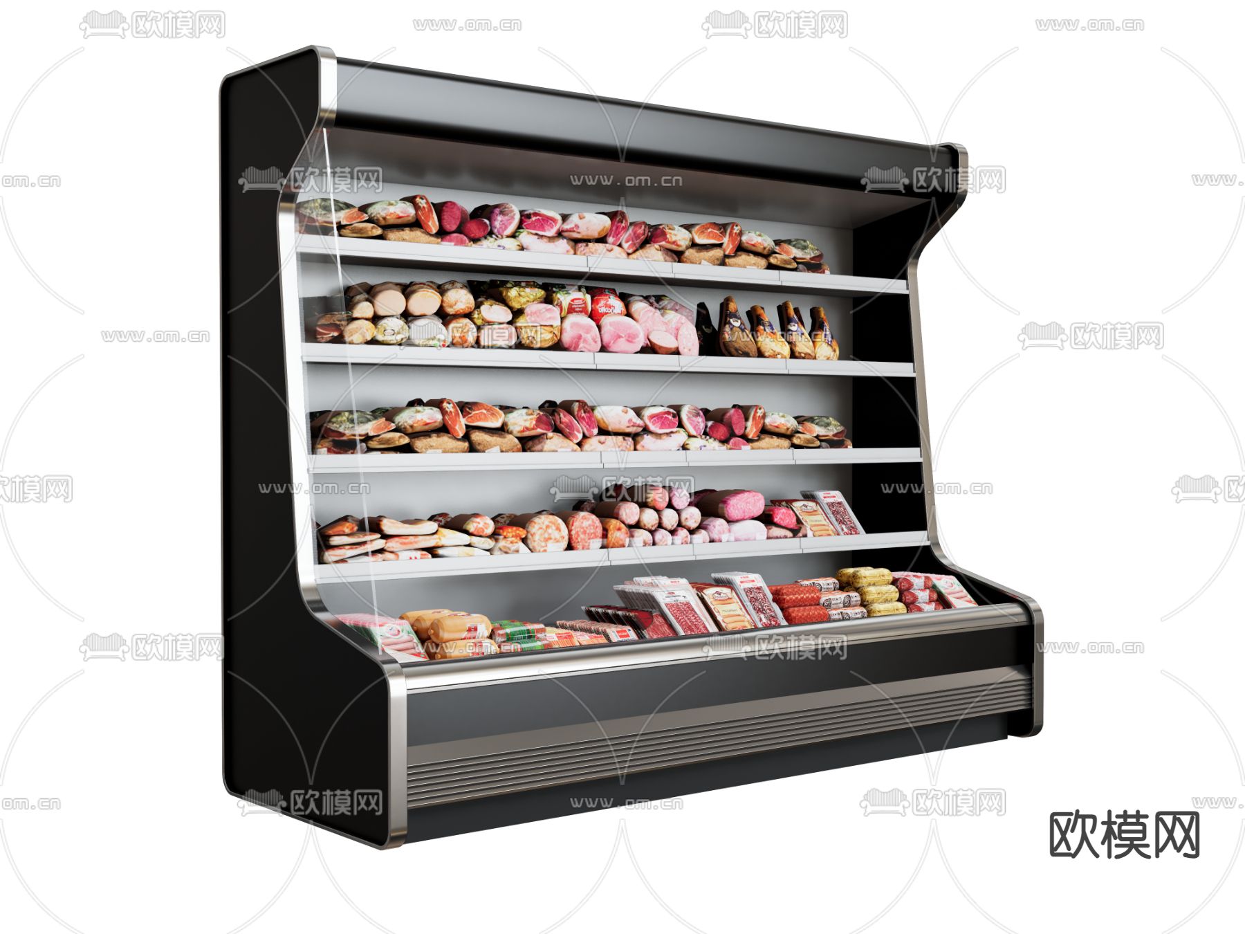 超市冷藏柜 超市肉柜su模型下载（渲染图2）