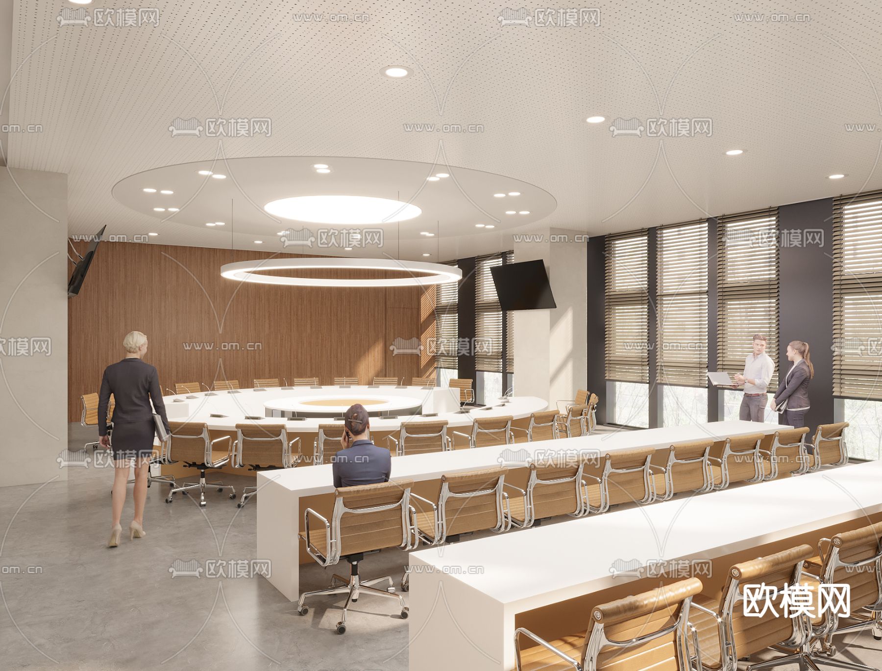 现代会议厅 报告厅3d模型下载（渲染图2）