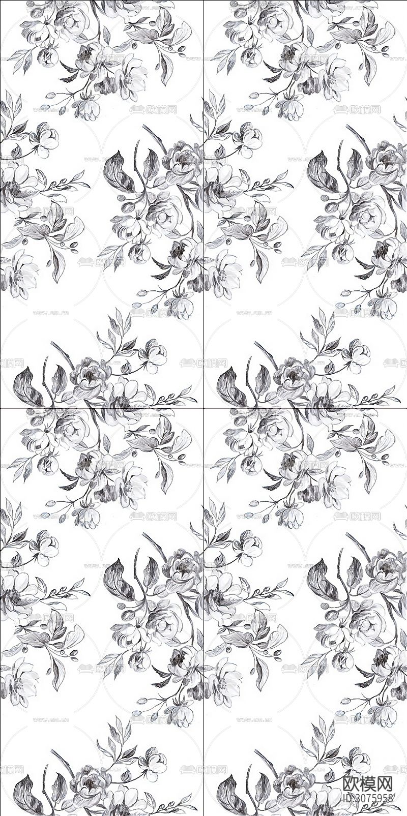 植物印花瓷砖 花砖贴图下载