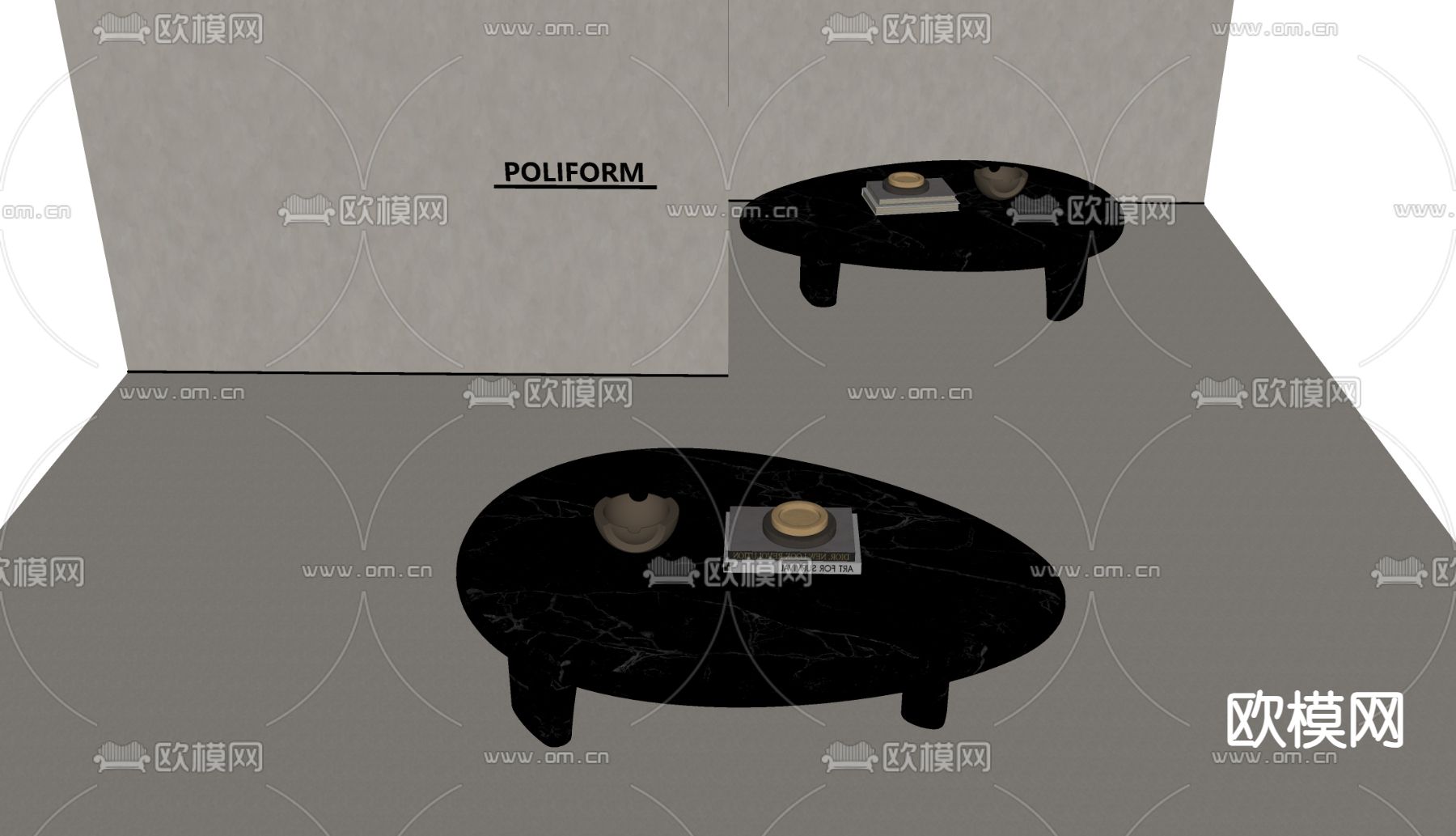 poliform 茶几su模型下载（渲染图1）