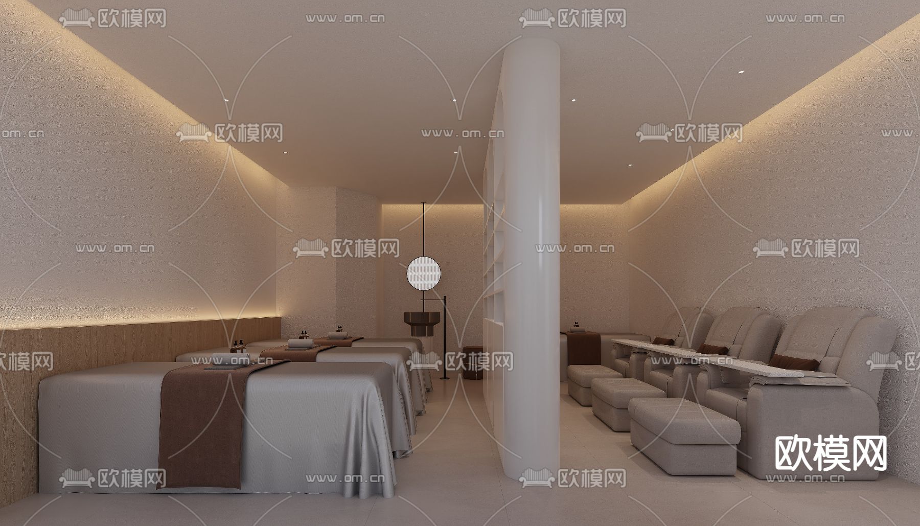 按摩房 美甲室 美容师3d模型下载