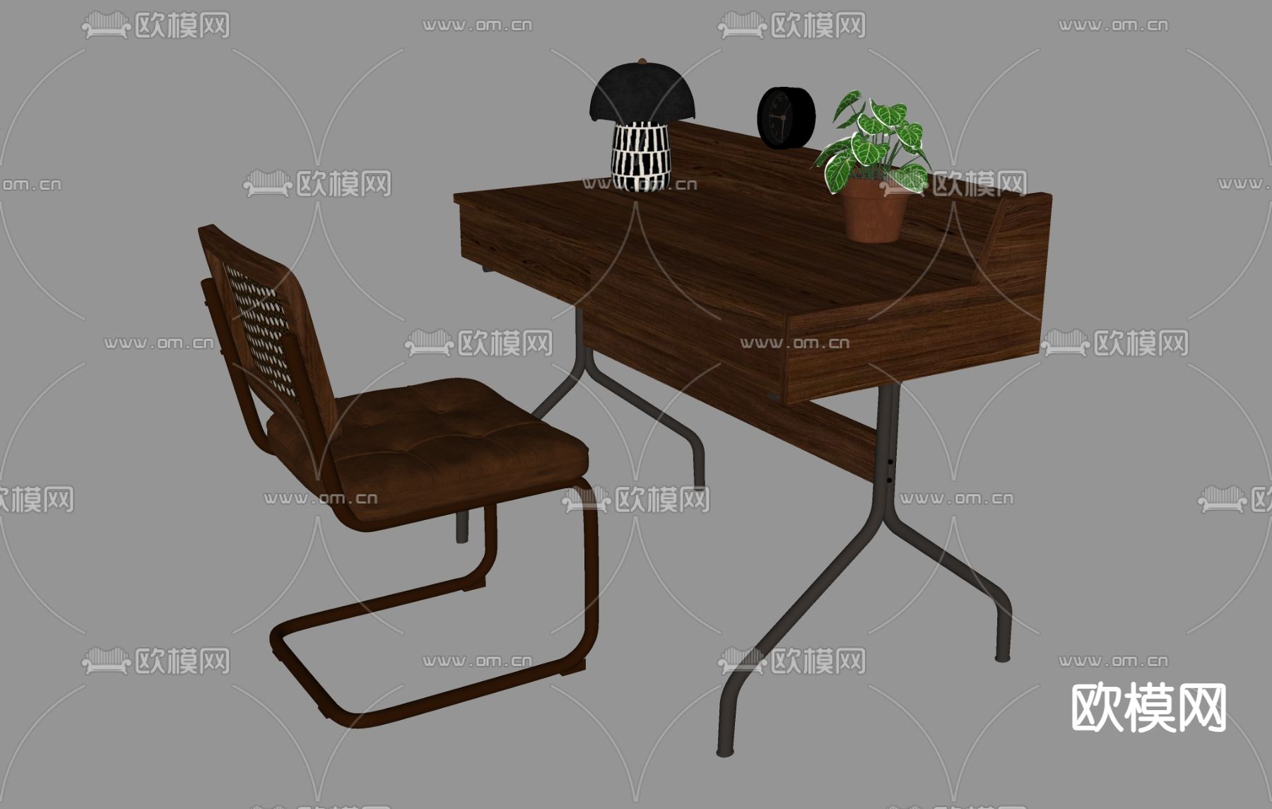 书桌椅su模型下载（渲染图1）