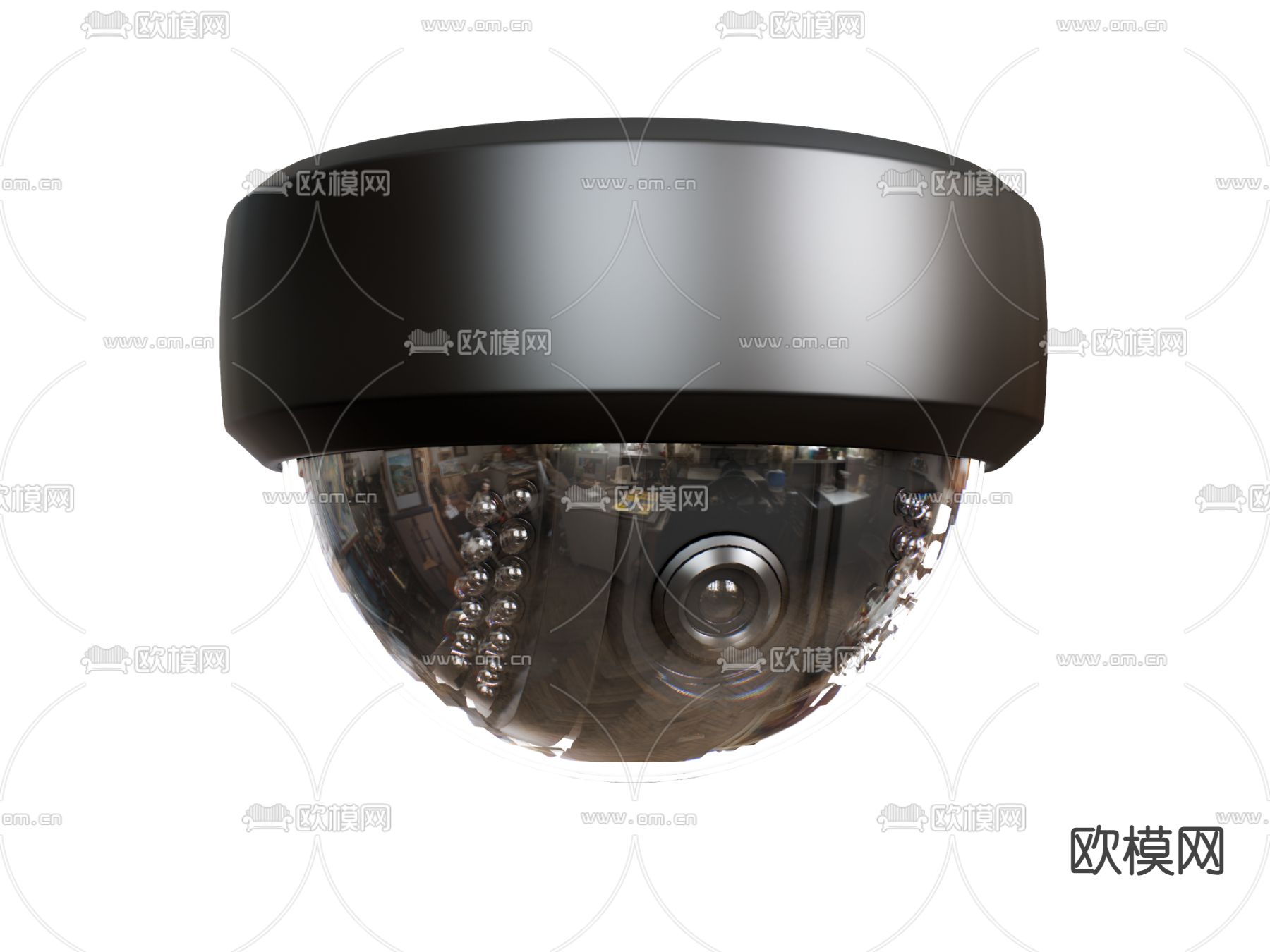 监控 摄像头 圆形摄像头su模型下载（渲染图2）