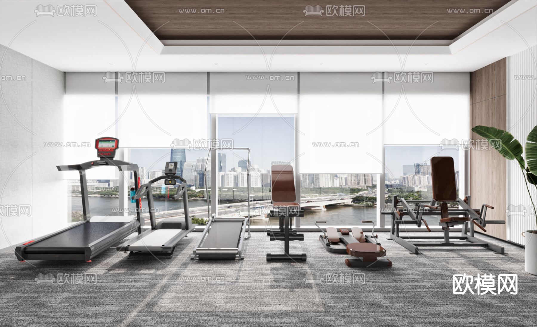 健身房su模型下载（渲染图2）