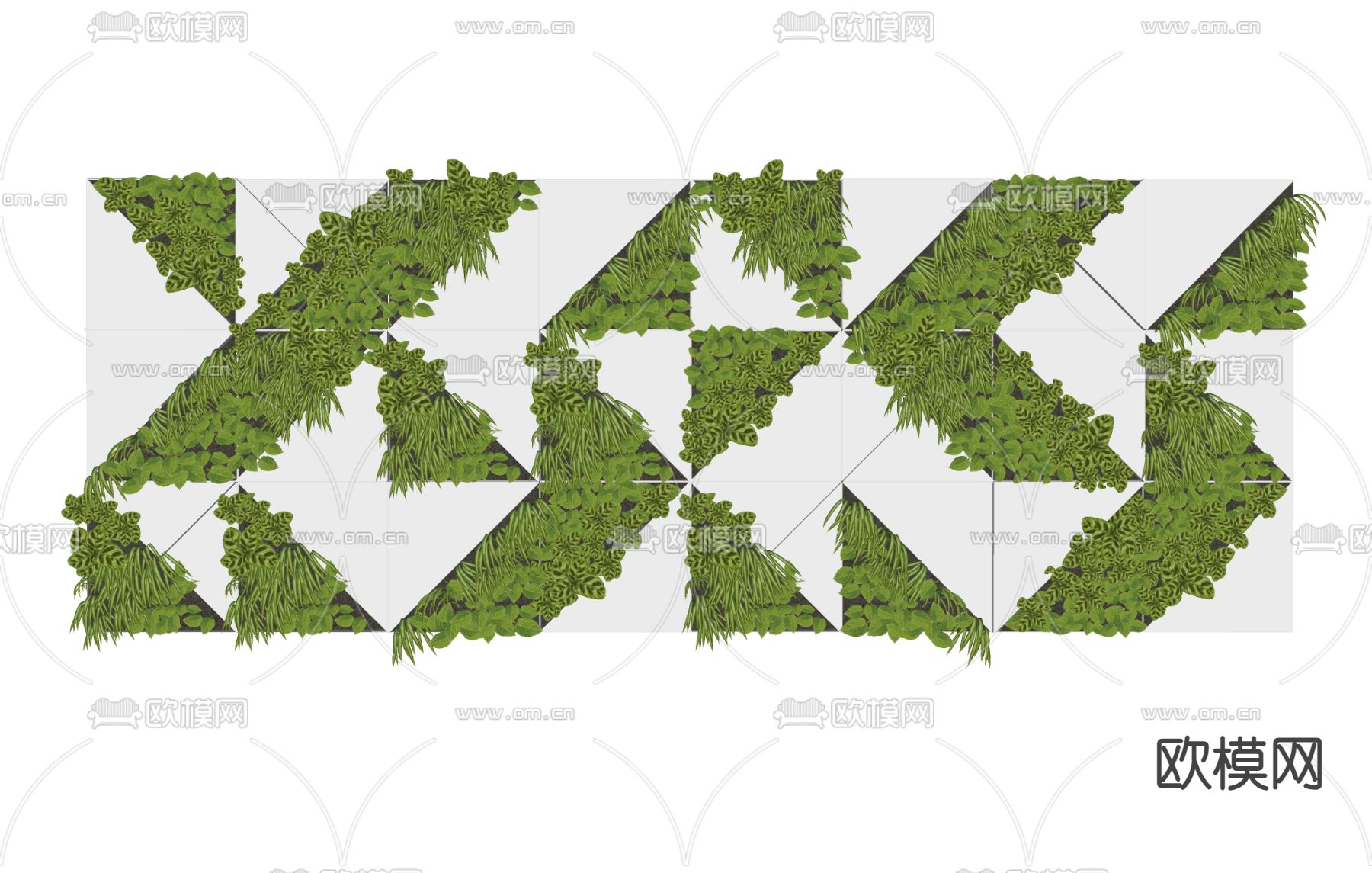 植物墙su模型下载（渲染图1）