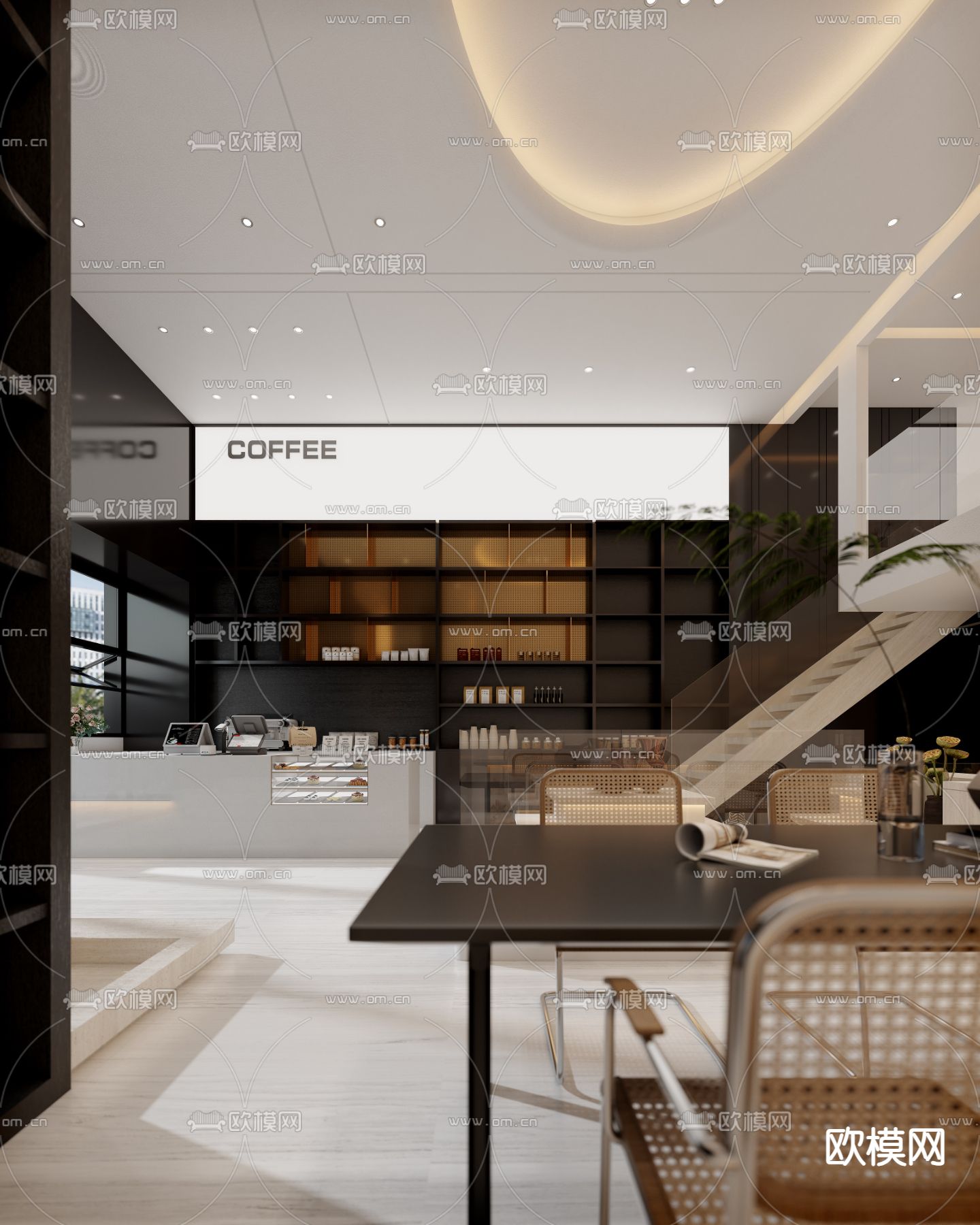 咖啡厅 咖啡店操作台3d模型下载