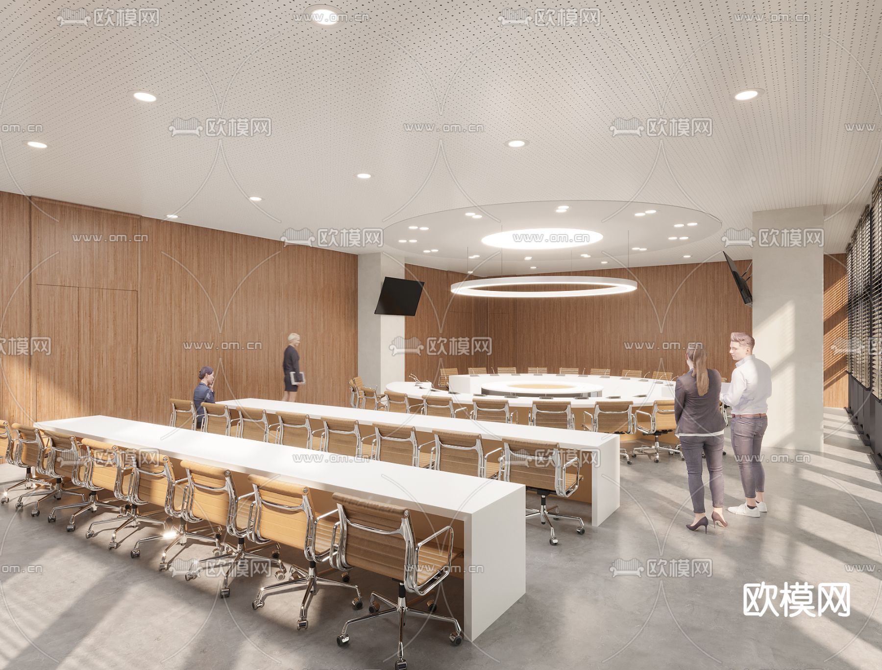 现代会议厅 报告厅3d模型下载（渲染图1）