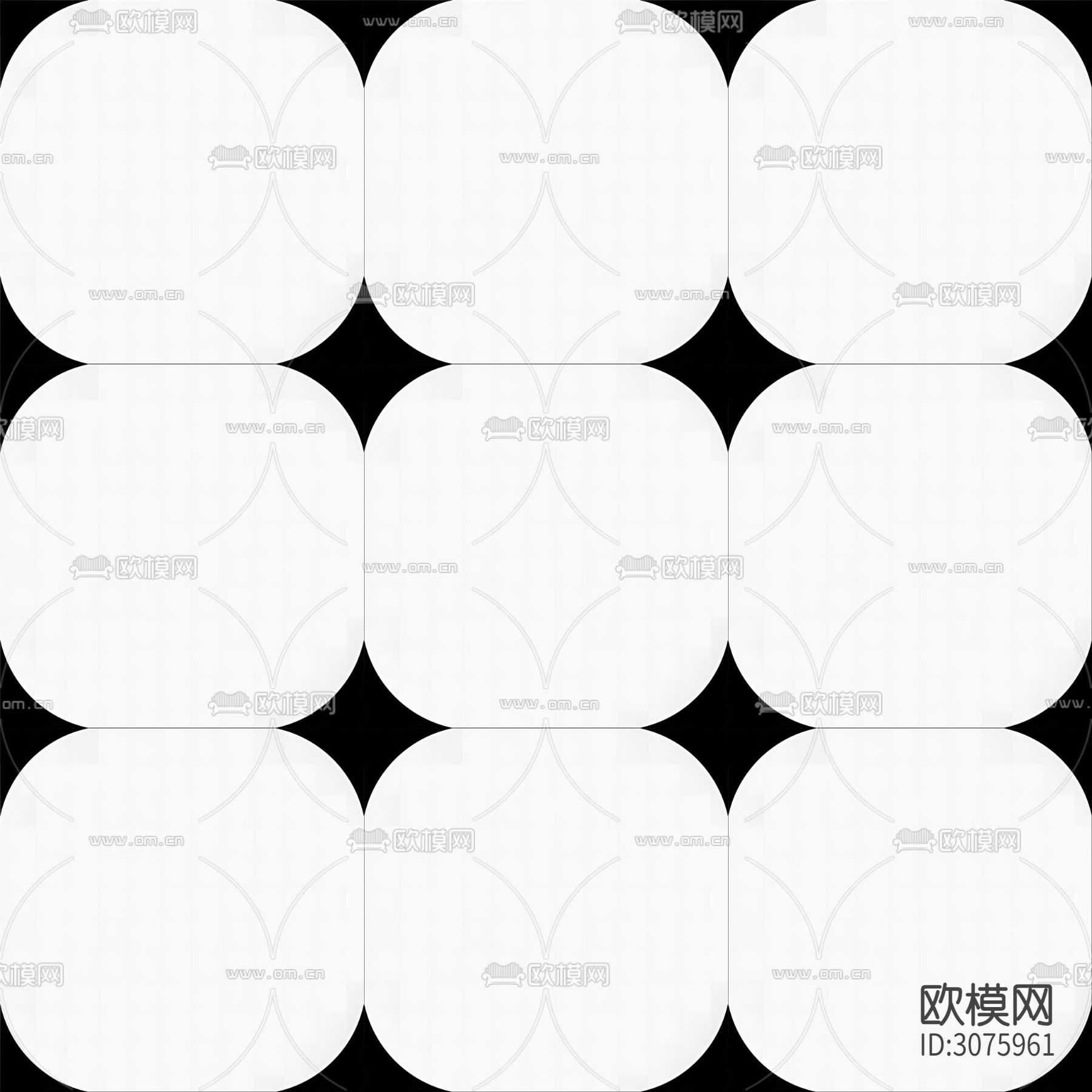 现代简约黑白拼花瓷砖 花砖贴图下载