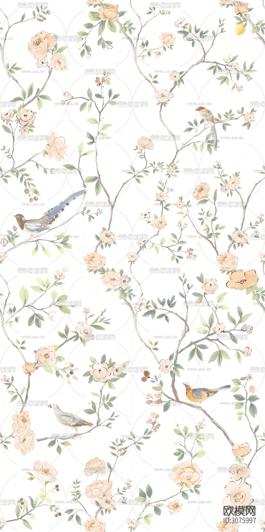 植物印花瓷砖 花砖贴图下载