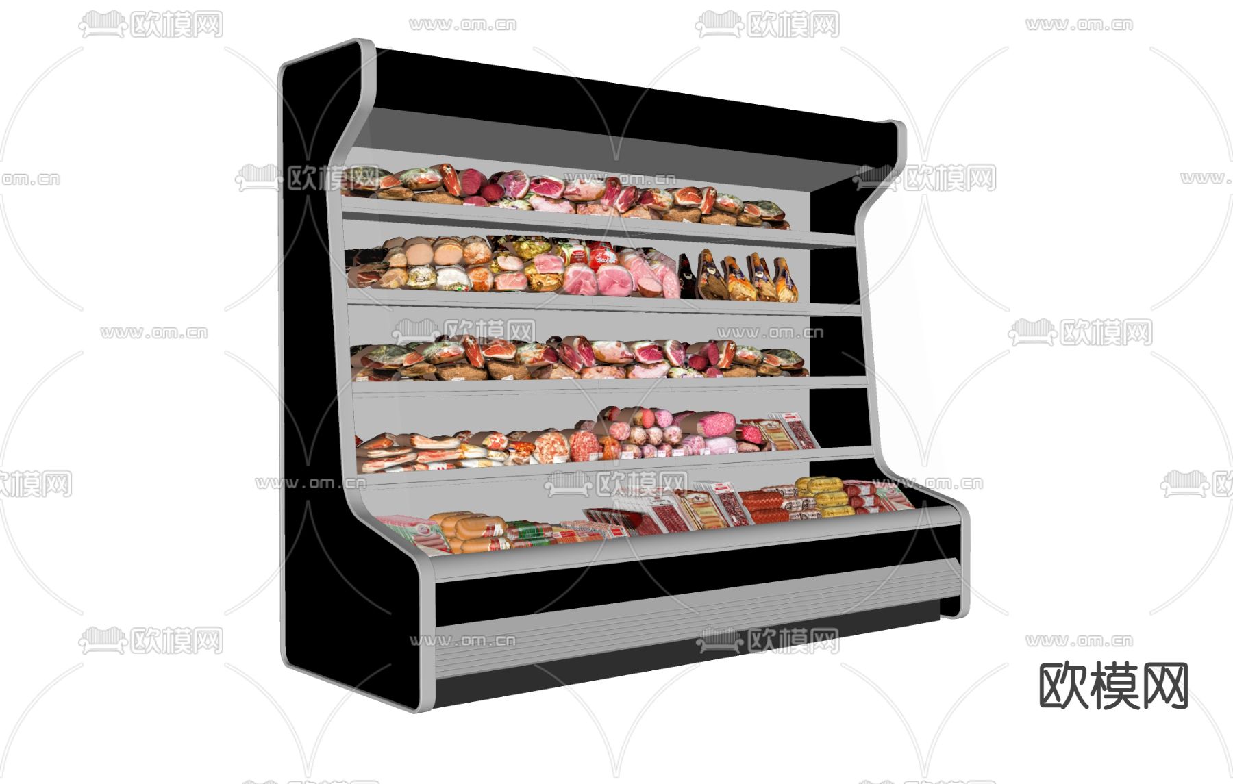 超市冷藏柜 超市肉柜su模型下载（渲染图1）