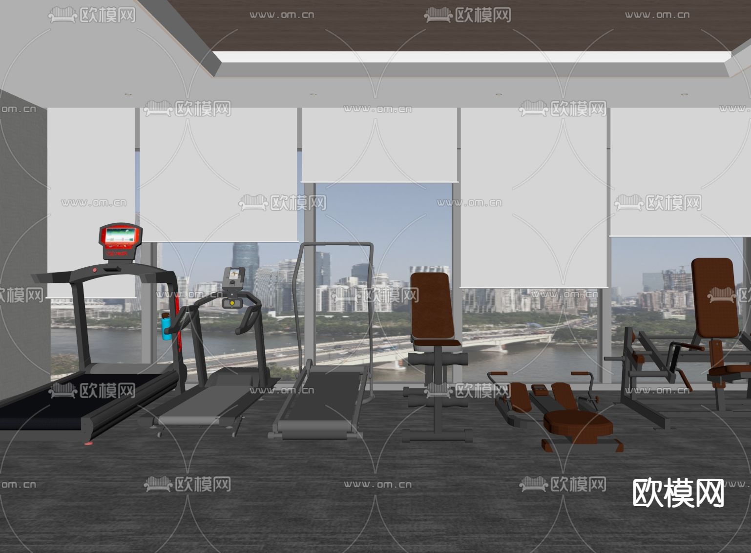 健身房su模型下载（渲染图1）