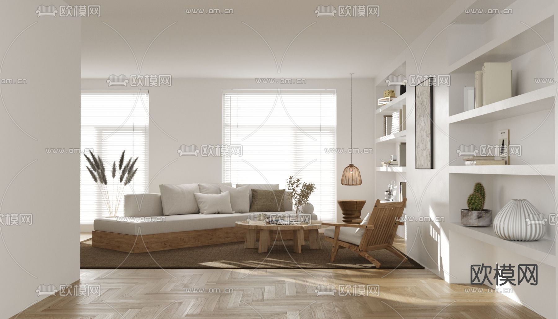 侘寂客厅3d模型下载