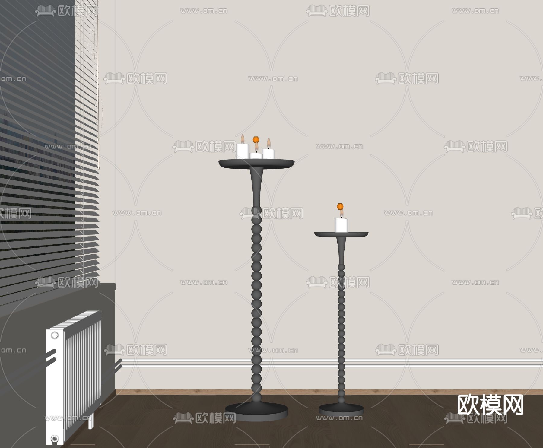 欧式古典烛台su模型