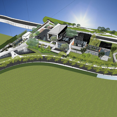  示范区鸟瞰su模型 