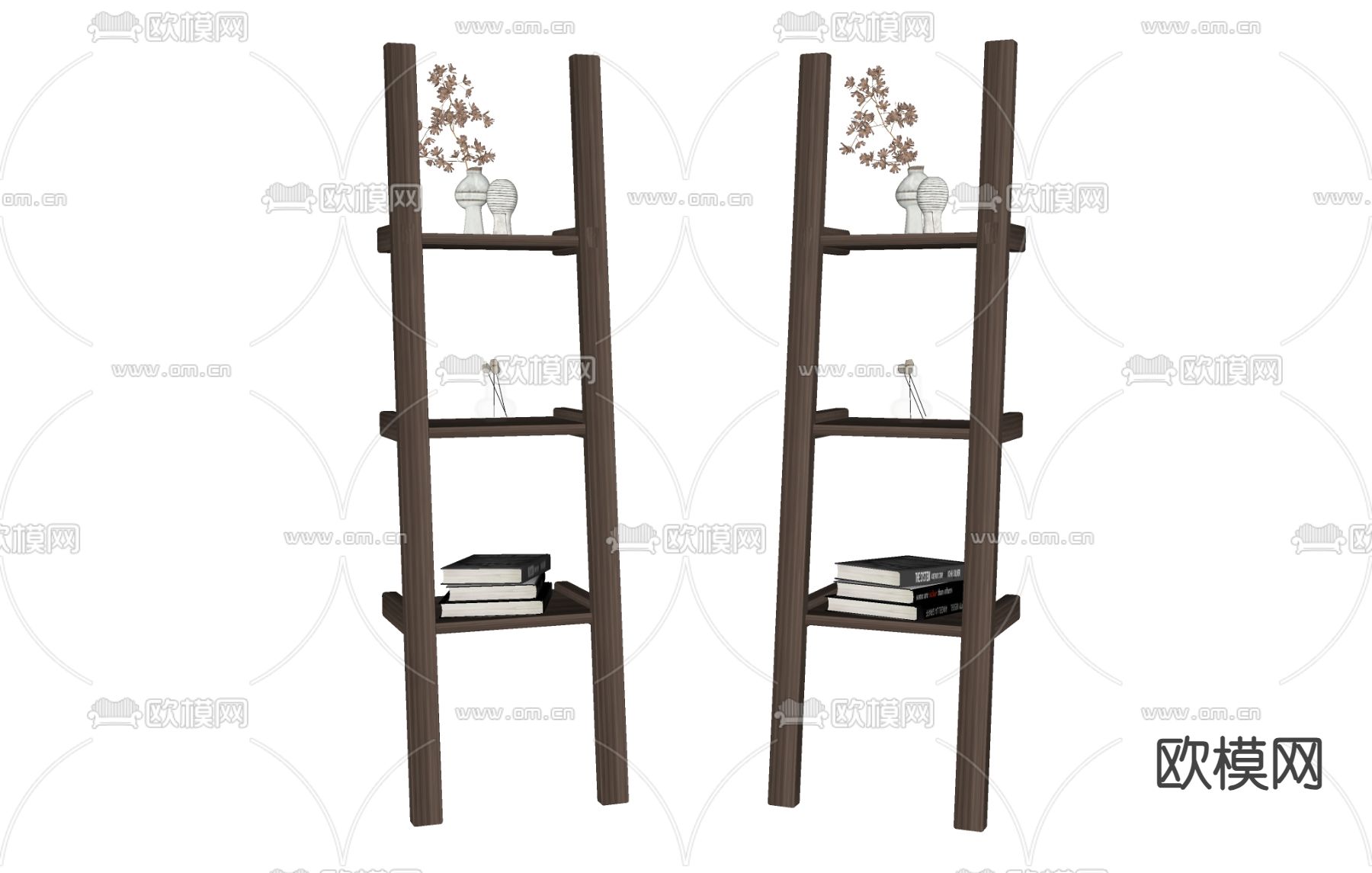 楼梯置物架 装饰架su模型下载（渲染图1）