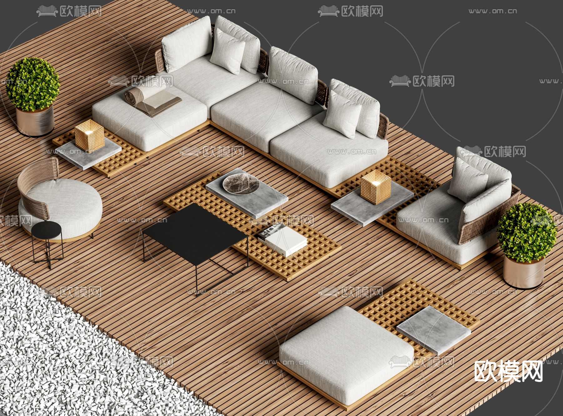 MINOTTI 组合沙发su模型下载（渲染图2）