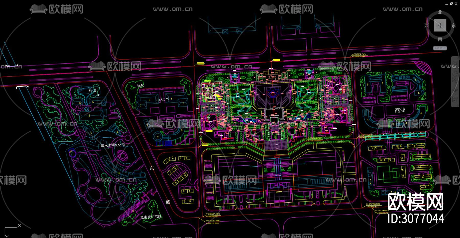 公园方案 公园景观规划 公园广场cad平面图下载（渲染图1）