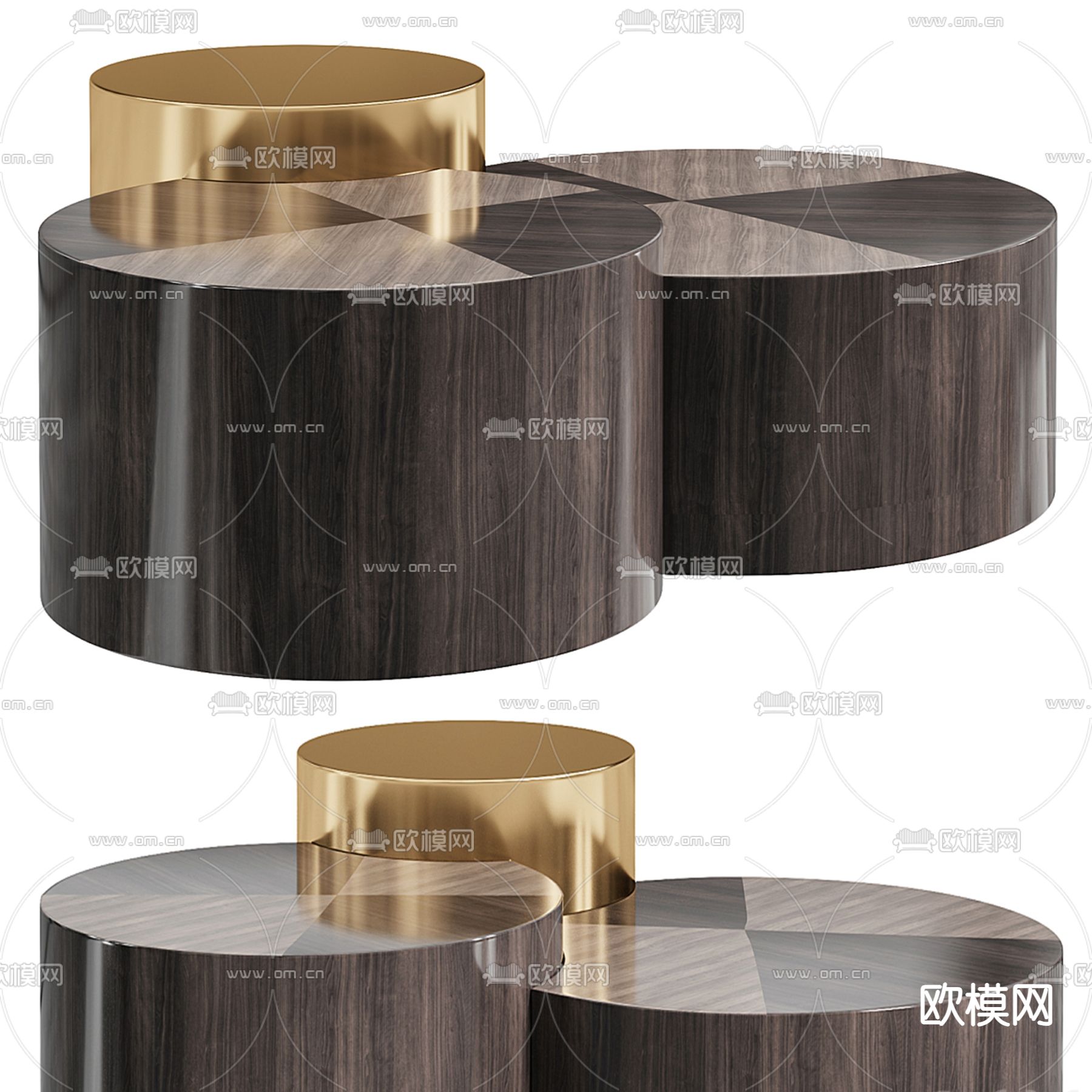 意大利Poliform 组合茶几3d模型下载（渲染图2）