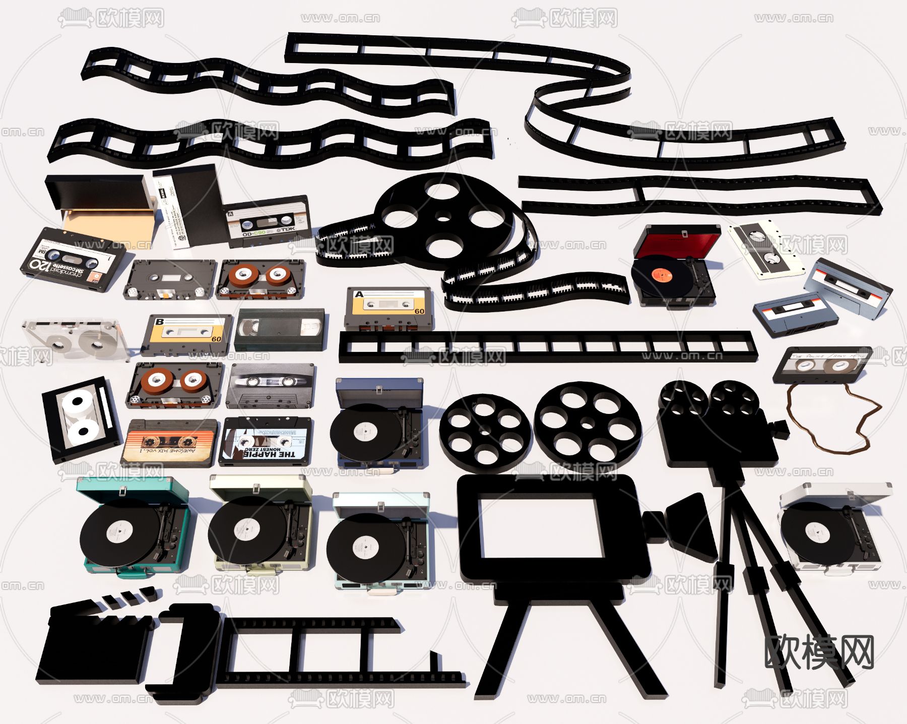 卡带 光盘 场记板 拍戏道具 影碟 老物件su模型