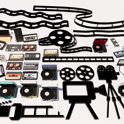 卡带 光盘 场记板 拍戏道具 影碟 老物件su模型