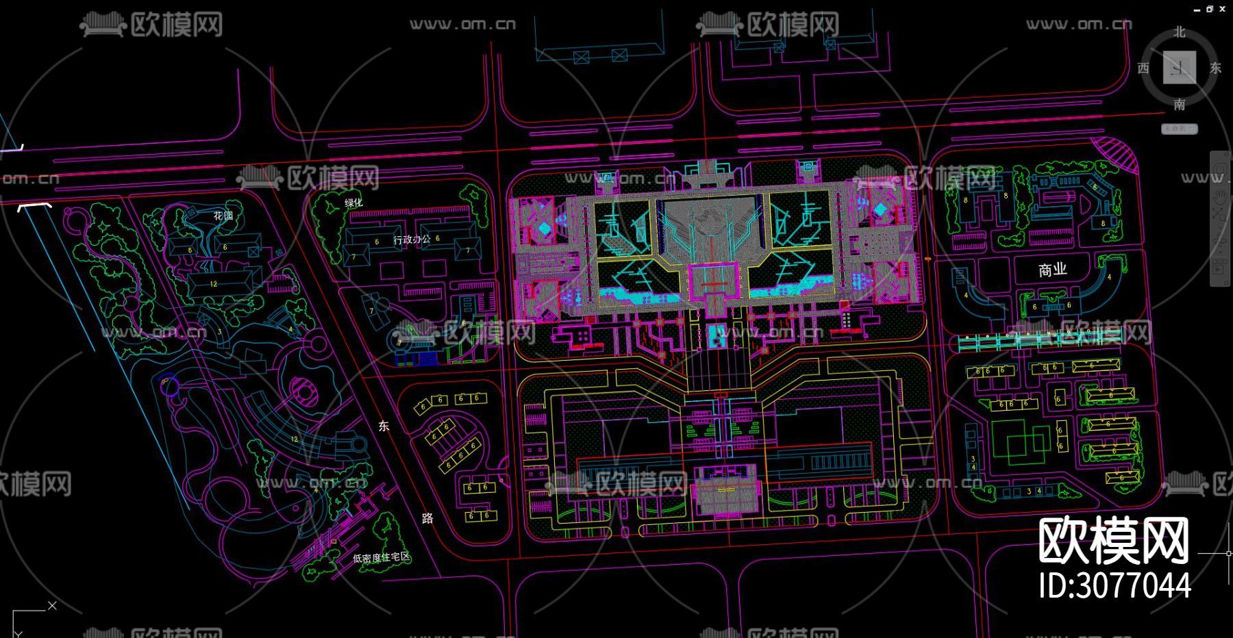 公园方案 公园景观规划 公园广场cad平面图下载（渲染图2）