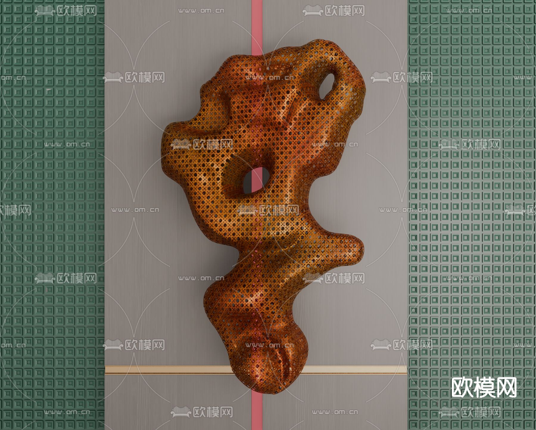 中式艺术装置su模型下载（渲染图2）