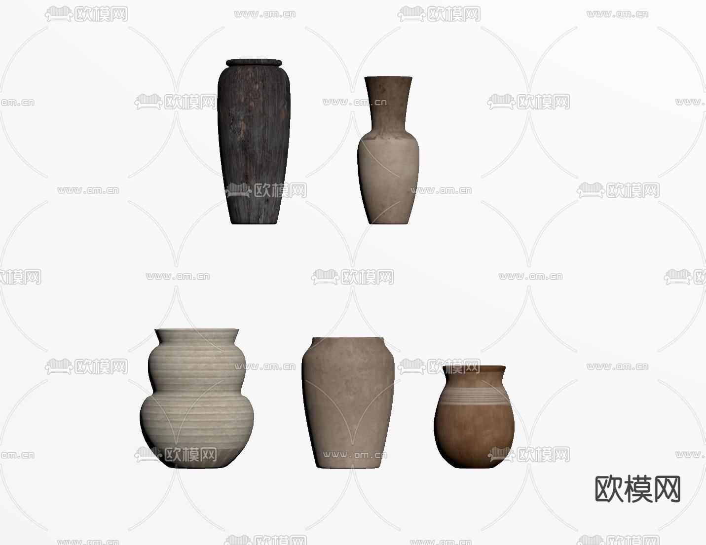 侘寂陶瓷摆件su模型下载（渲染图1）