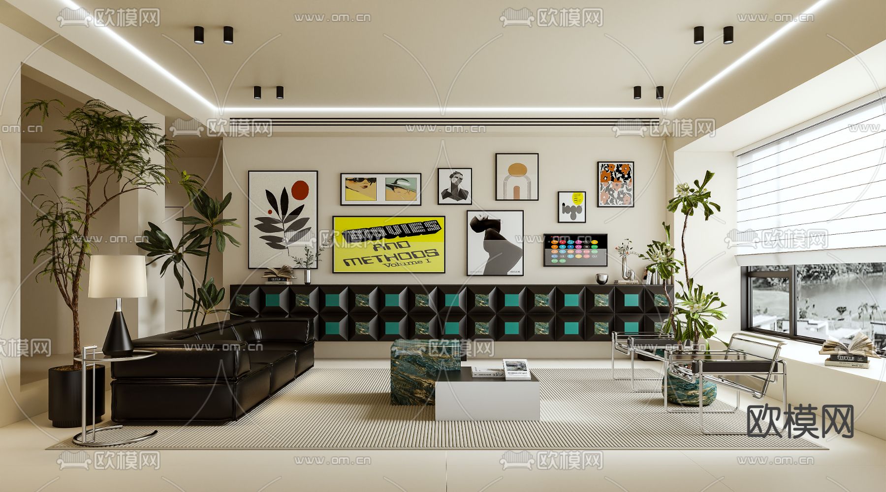 孟菲斯客厅3d模型下载