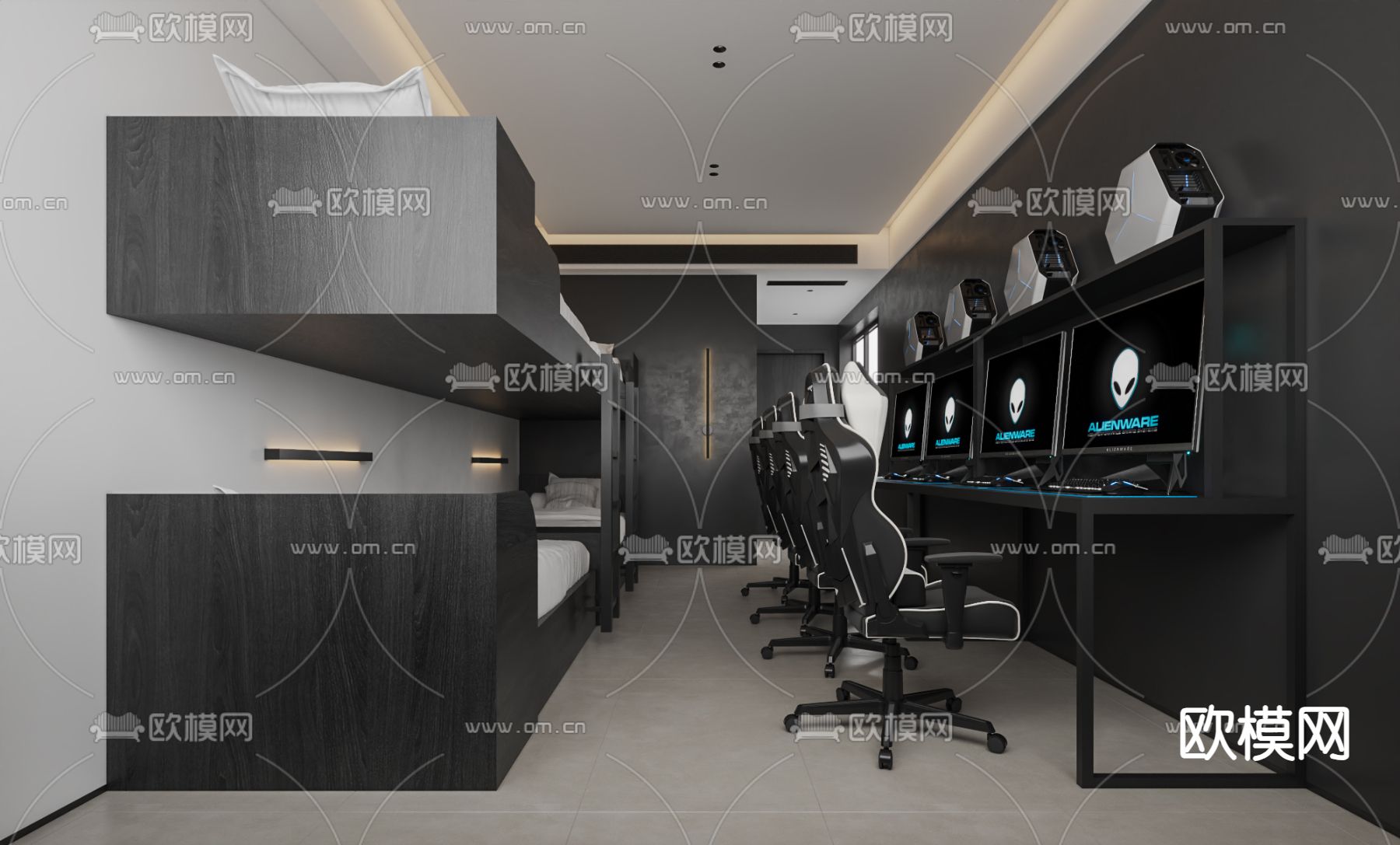 酒店客房 电竞房3d模型下载