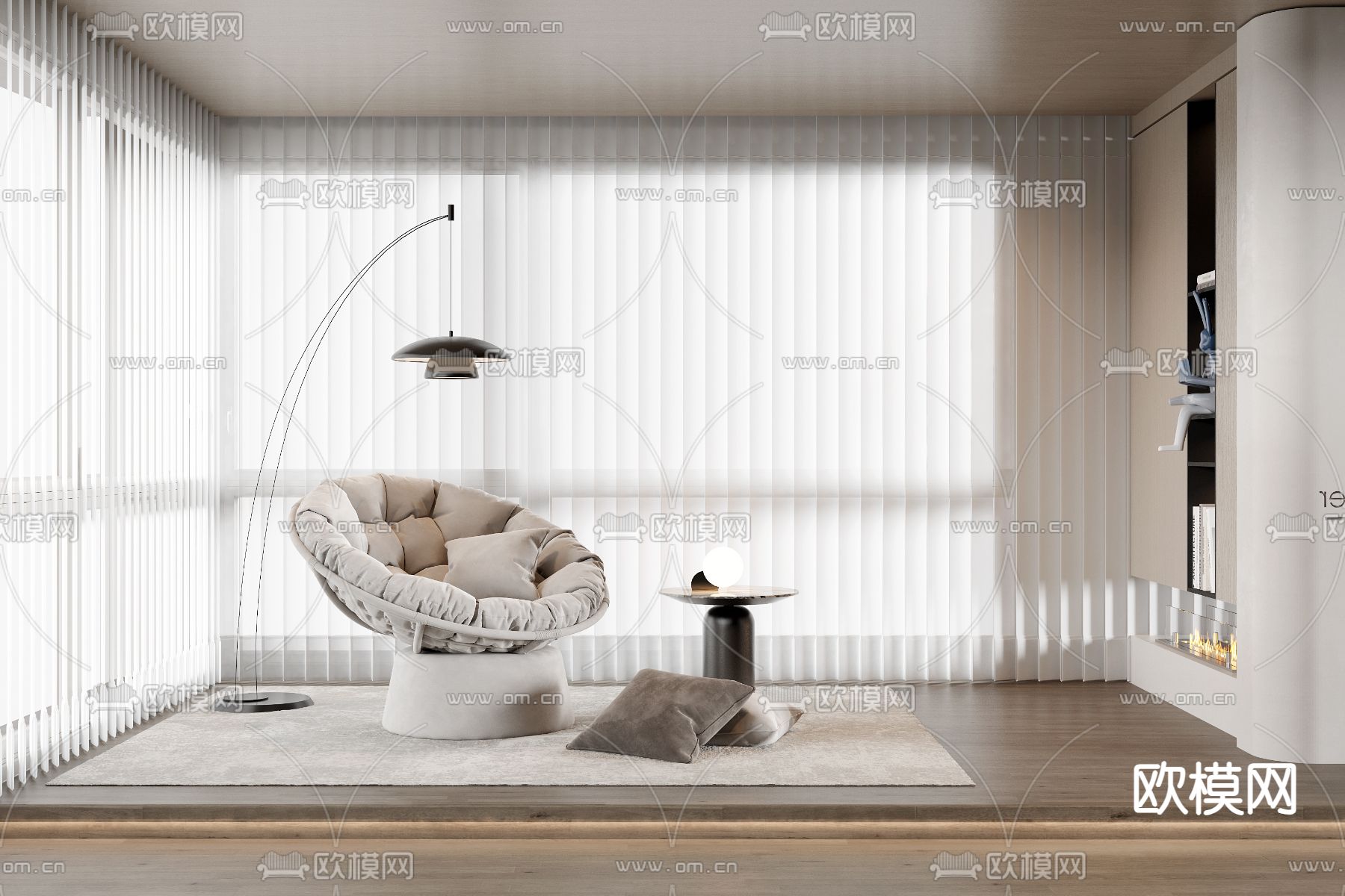 素色窗帘 梦幻帘 垂直帘 百叶帘3d模型下载