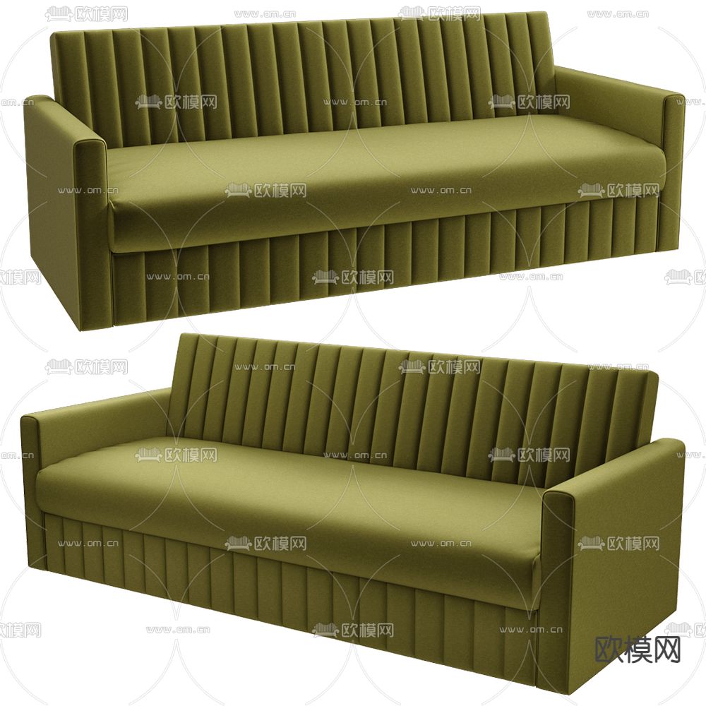 Scandicsofa 双人沙发 绿色沙发3d模型下载（渲染图2）