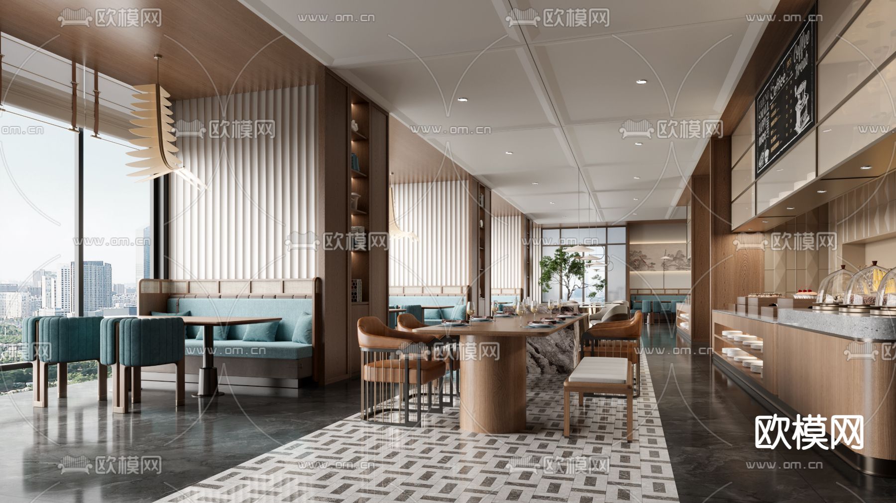 自助餐厅 全日制餐厅3d模型下载