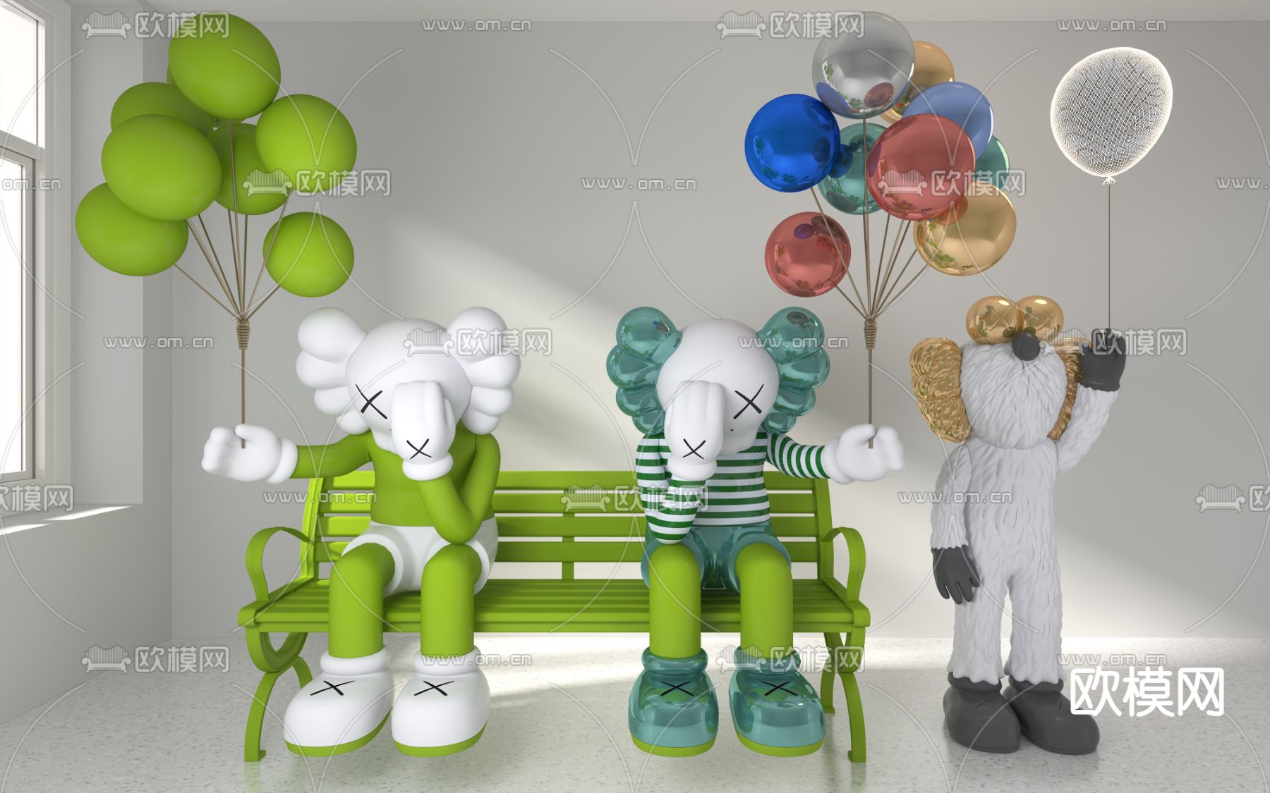 暴力熊潮玩 雕塑 公仔 卡通摆件3d模型下载