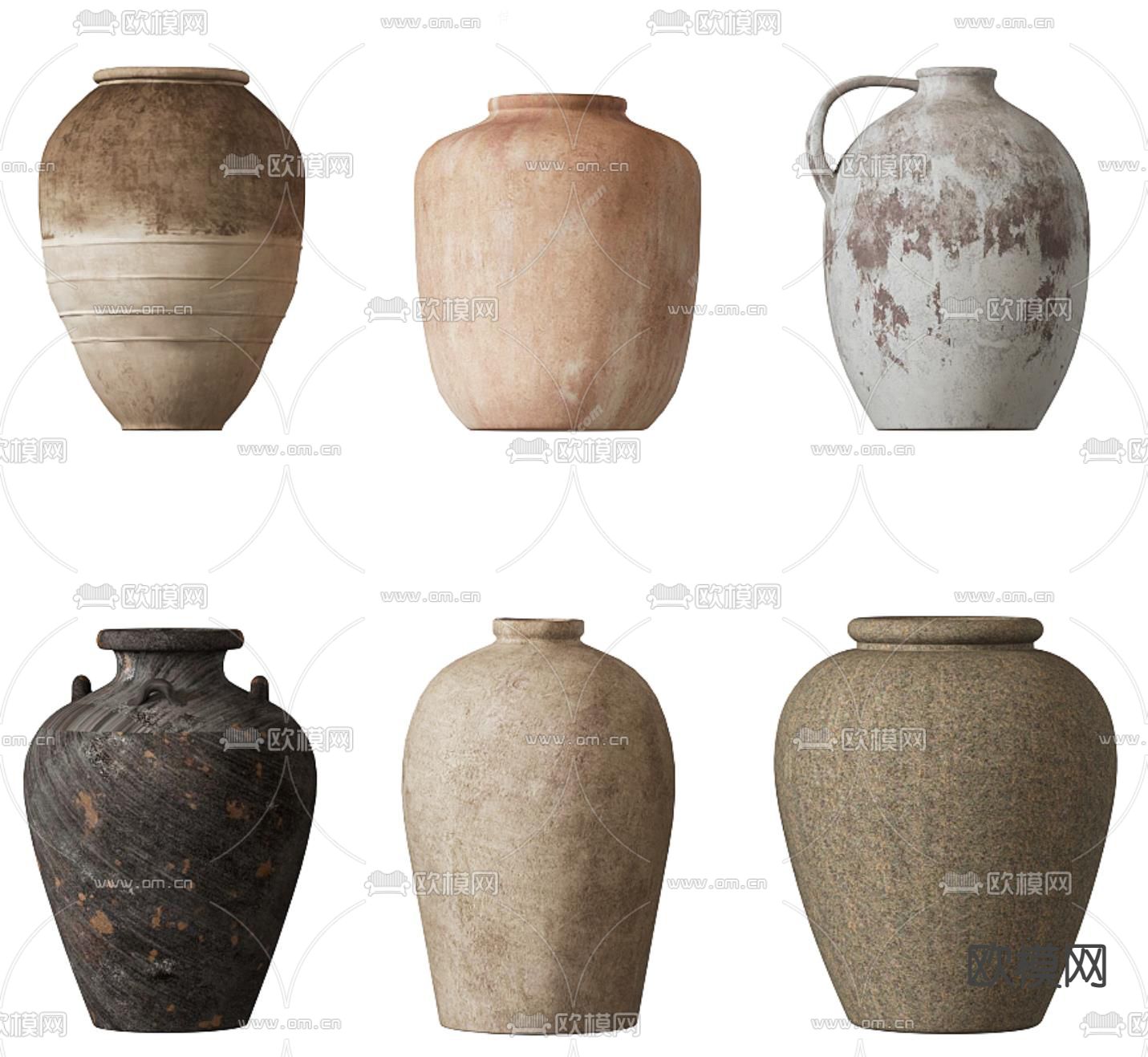 侘寂陶瓷摆件su模型下载（渲染图2）