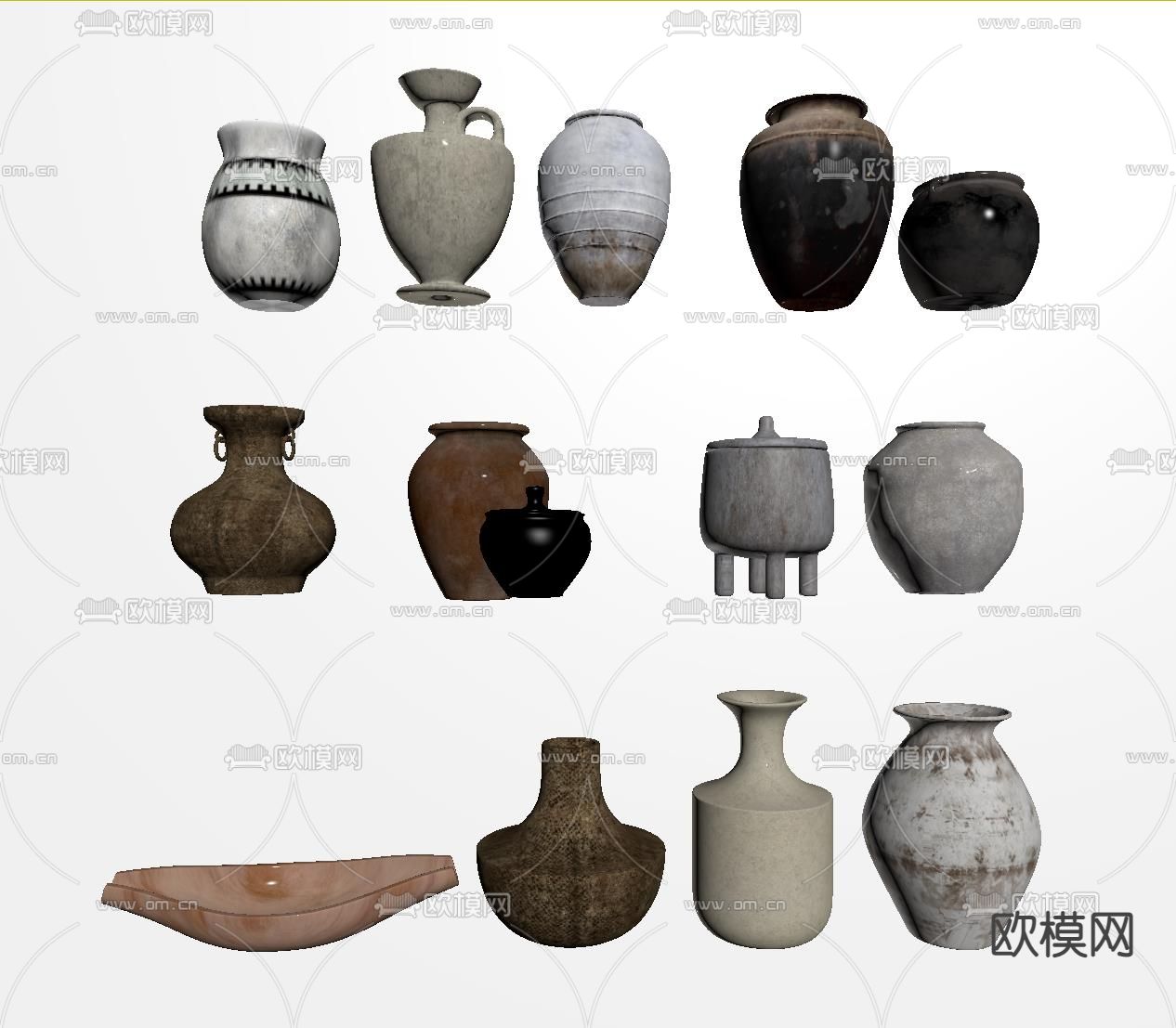 侘寂陶瓷摆件su模型下载（渲染图1）