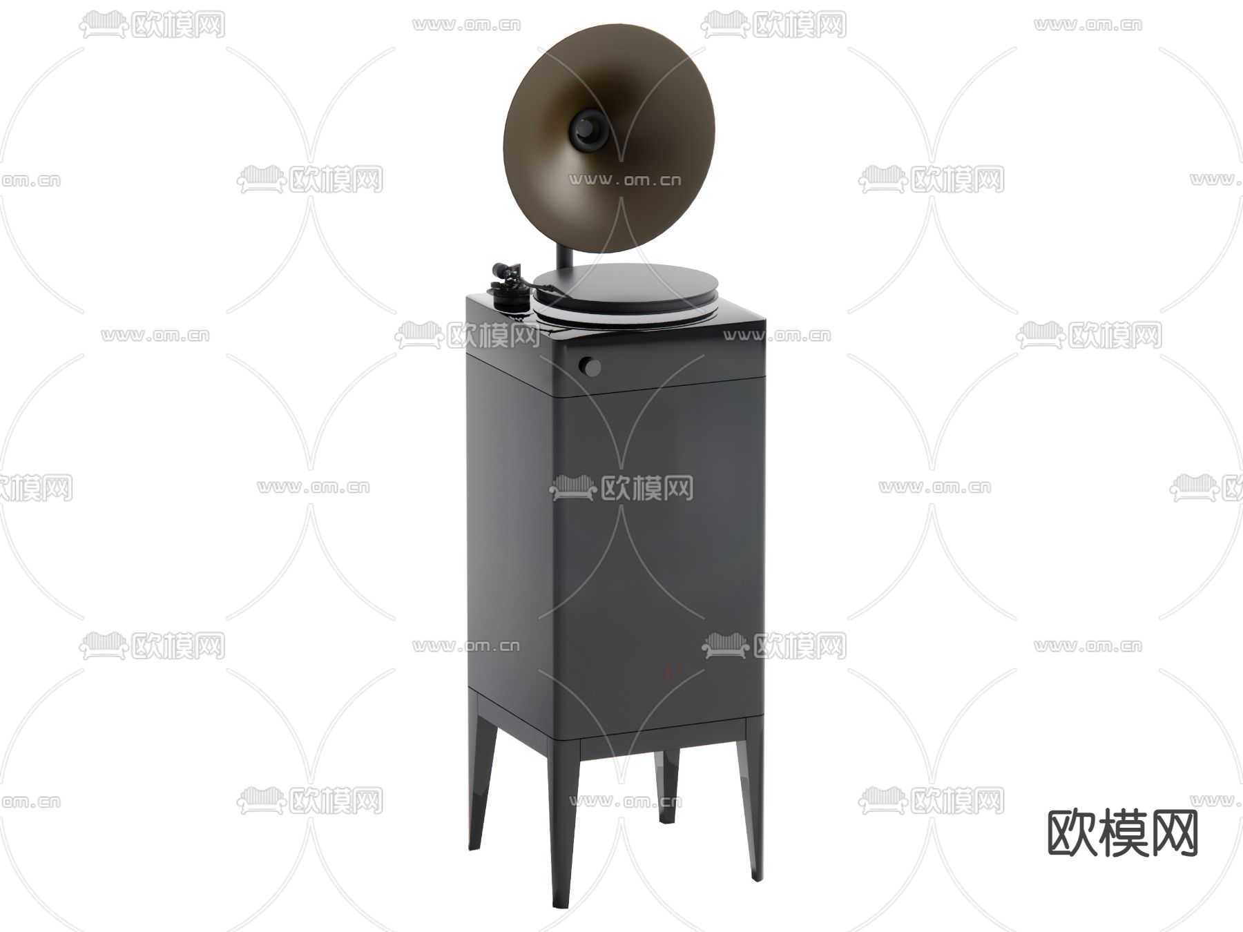 现代留声机 音响su模型下载（渲染图2）
