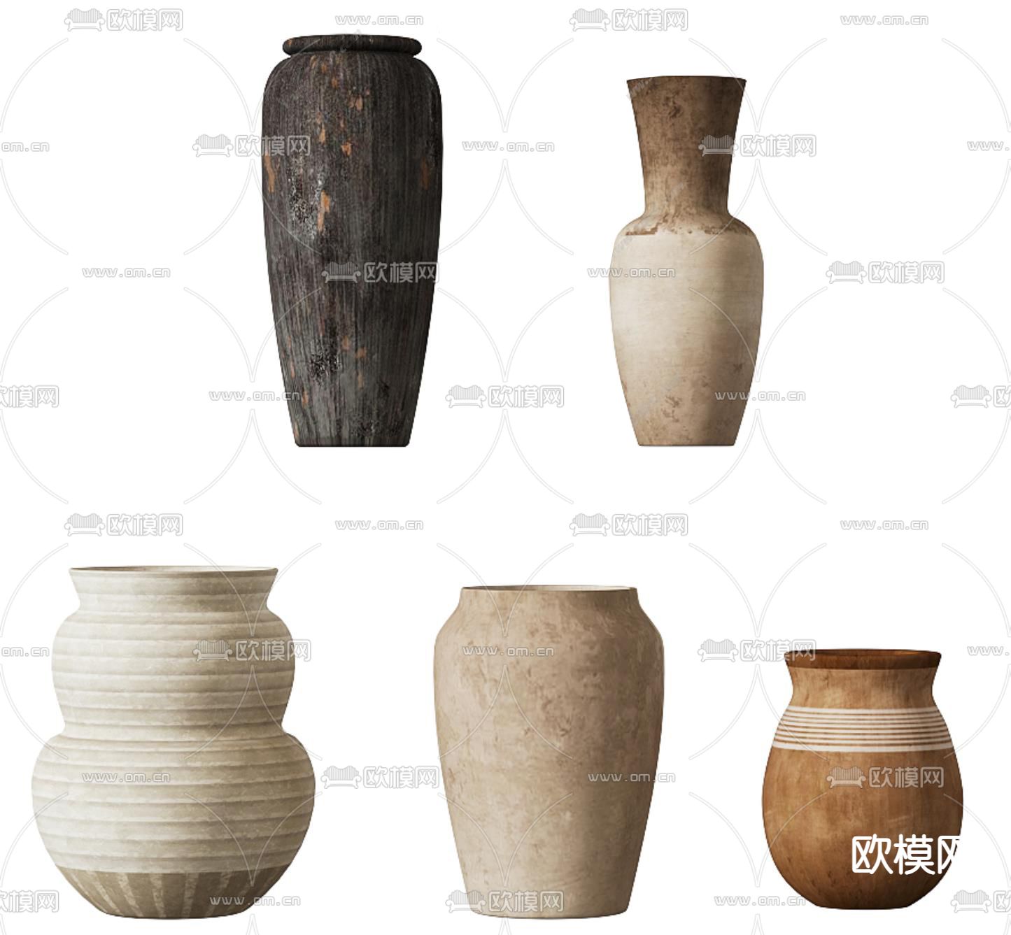 侘寂陶瓷摆件su模型下载（渲染图2）