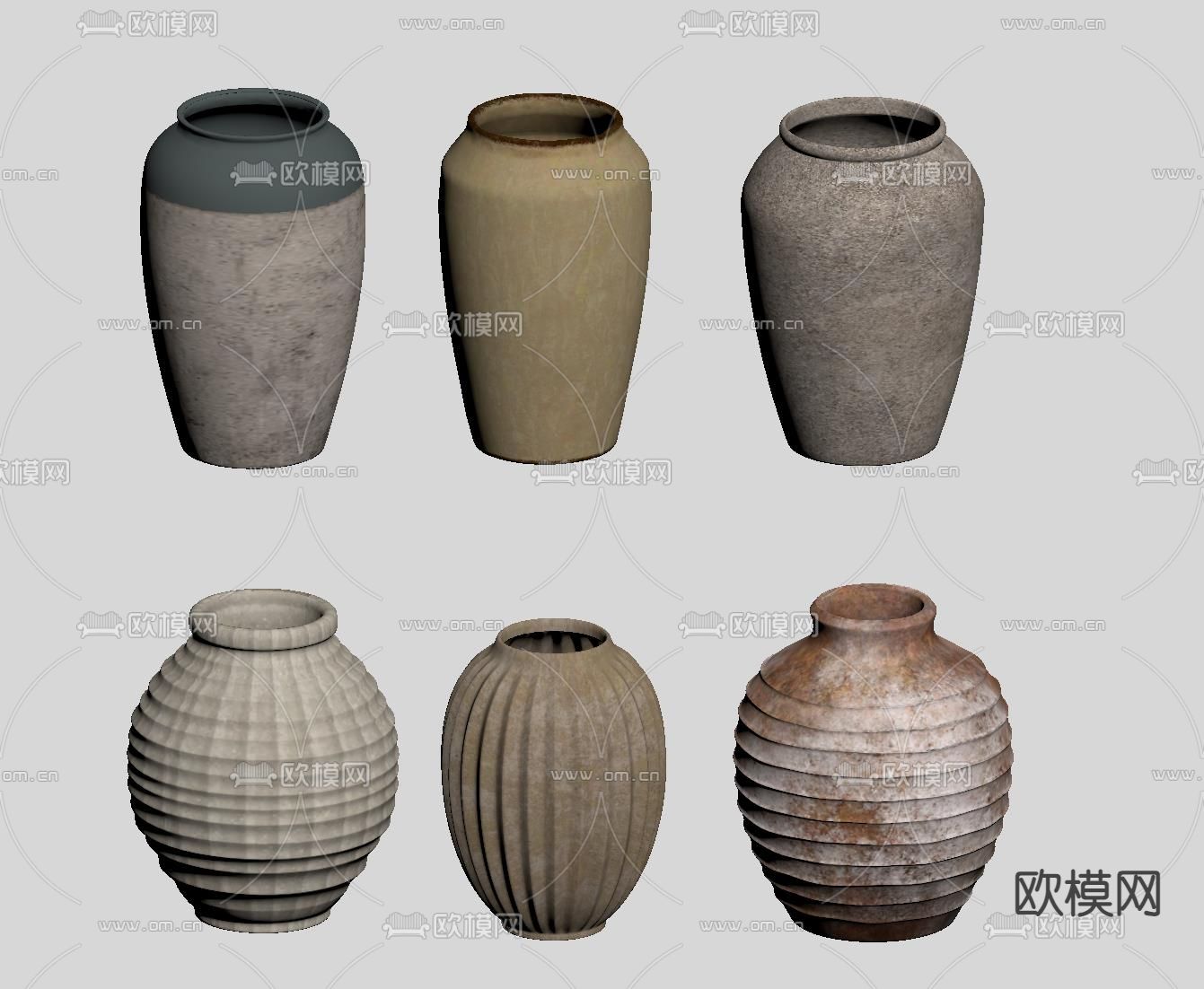 侘寂风陶瓷摆件su模型下载（渲染图1）