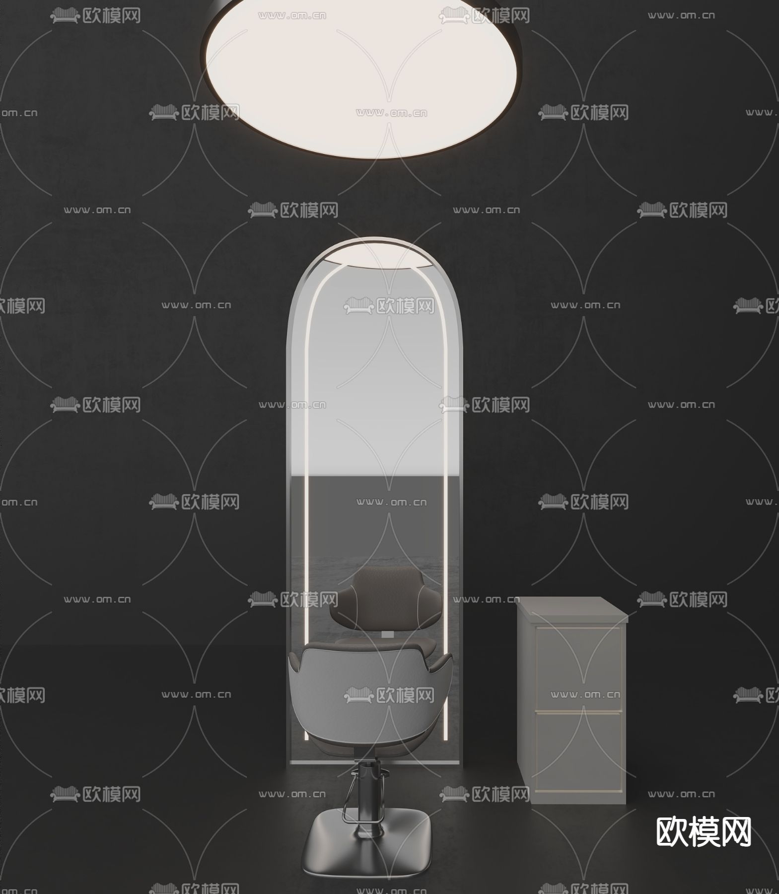 理发设备 镜子免费3d模型下载