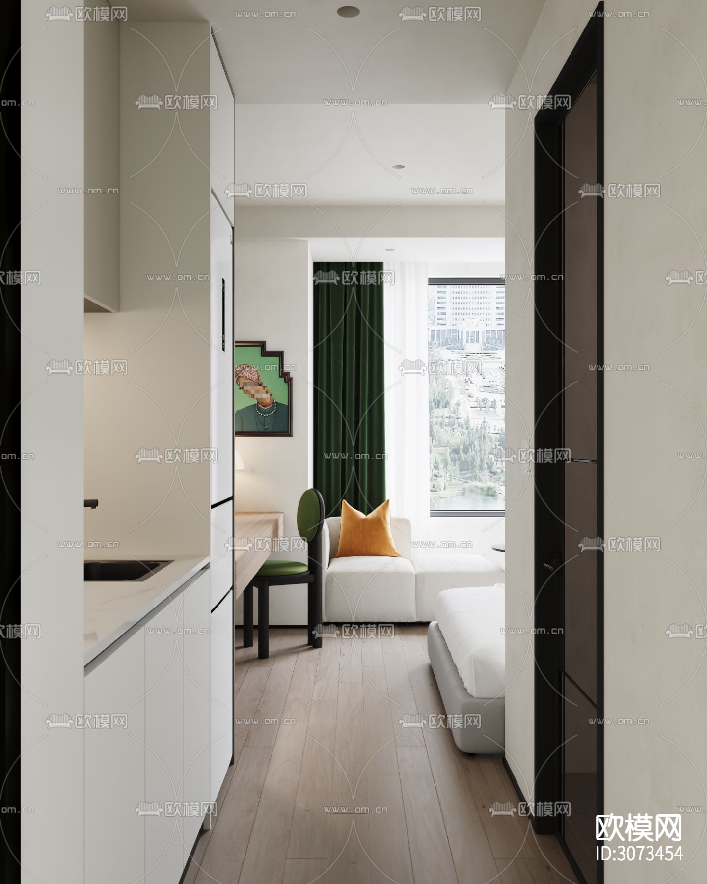 现代卧室 次卧 小孩房装修效果图下载（渲染图5）