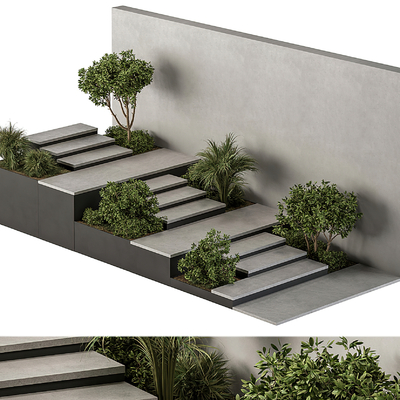  植物堆 植物盆栽 灌木丛su模型 