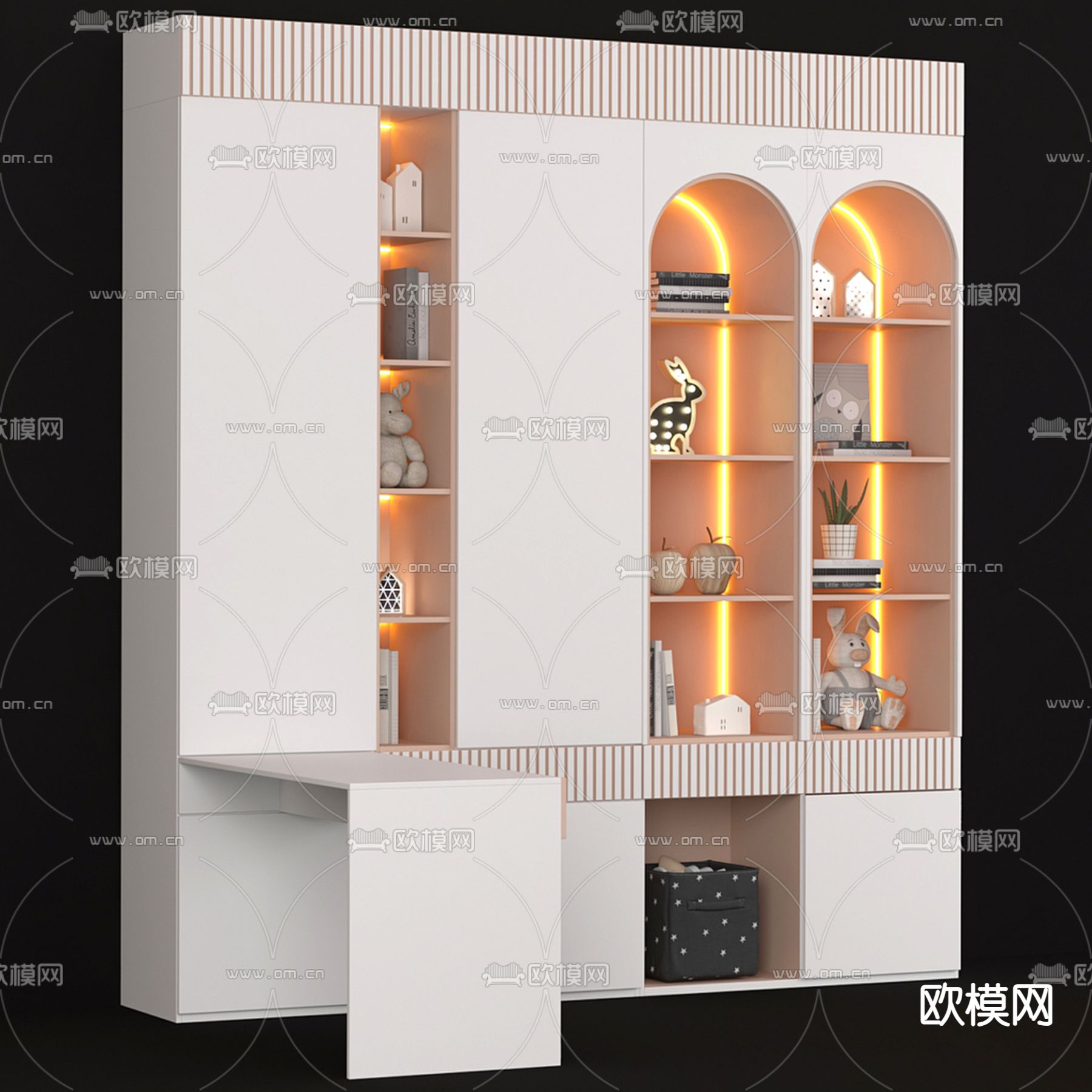 儿童玩具柜 收纳柜3d模型下载