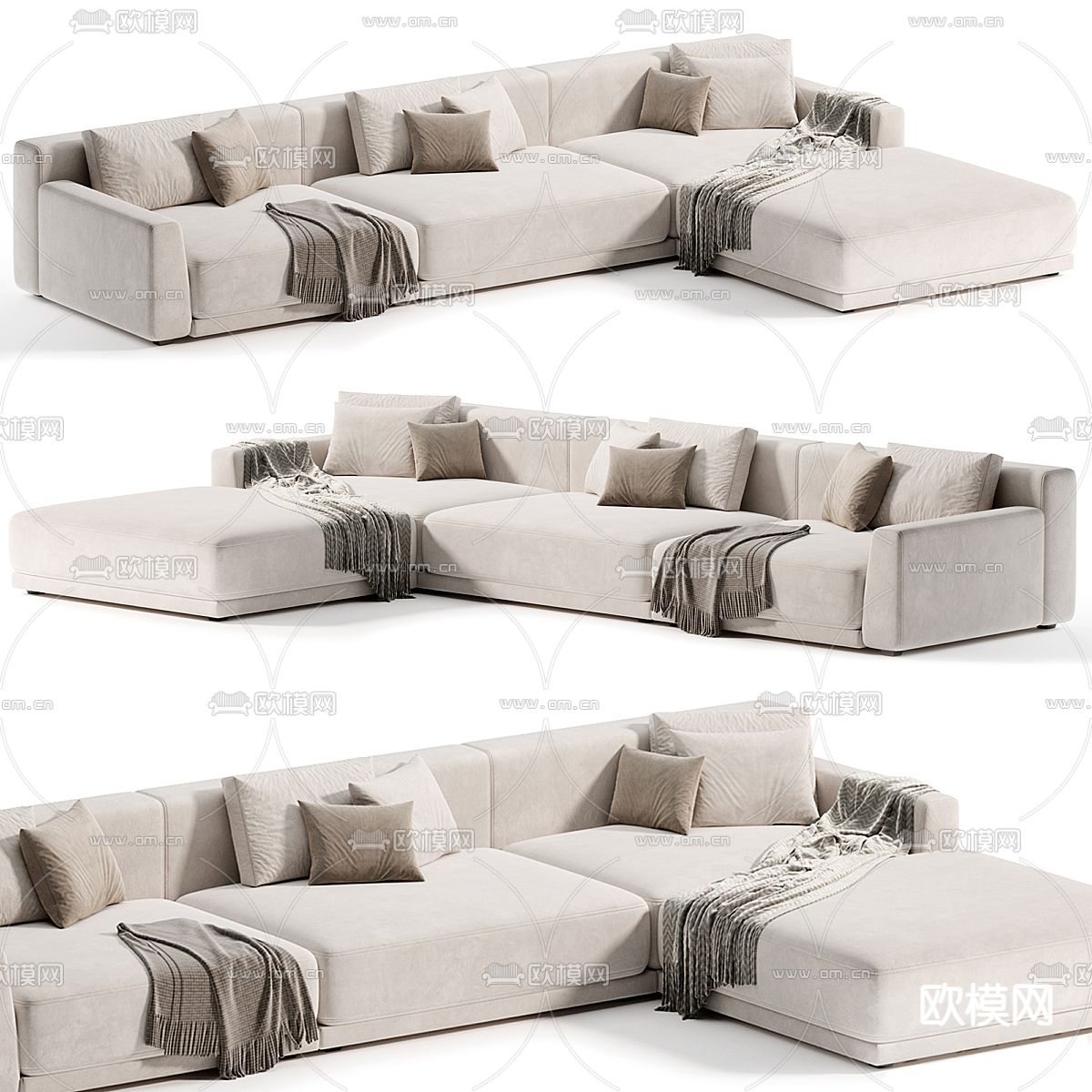 Poliform 多人沙发 转角沙发3d模型下载（渲染图2）