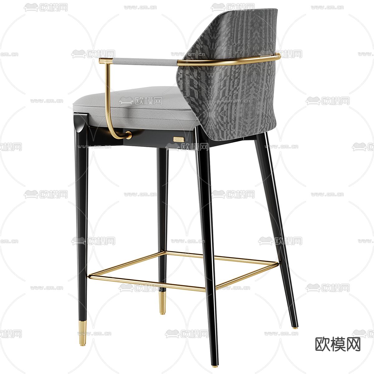 轻奢吧椅 吧凳 高脚凳3d模型下载（渲染图2）