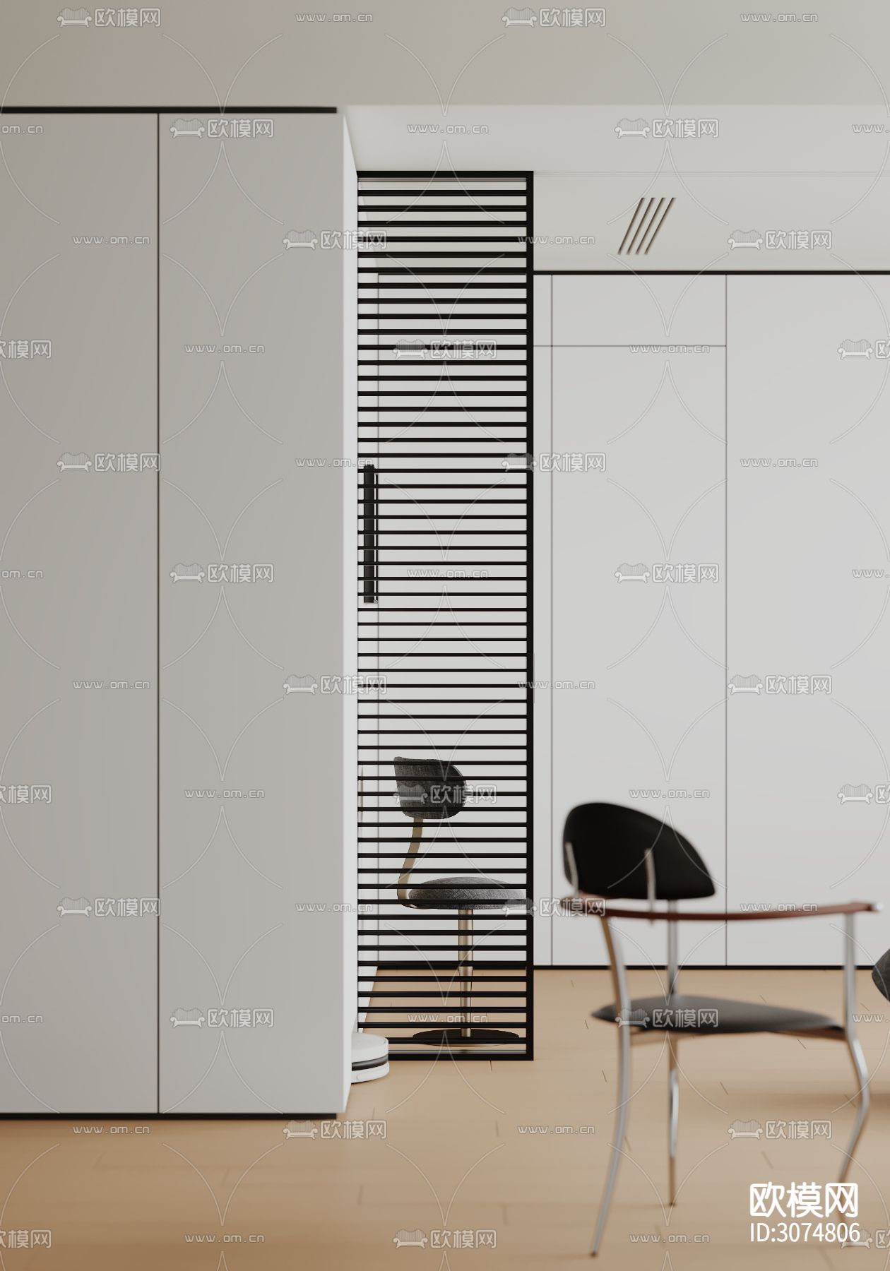 现代客厅 极简客厅效果图下载（渲染图2）