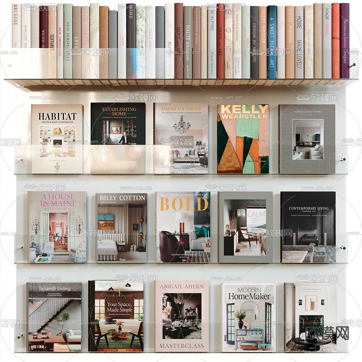 透明吊柜 壁挂书架 杂志架3d模型下载