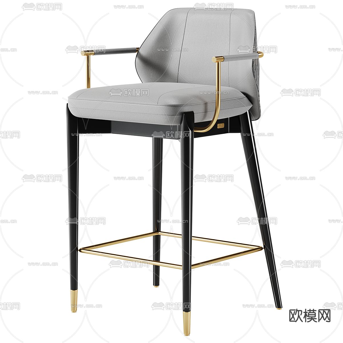 轻奢吧椅 吧凳 高脚凳3d模型下载（渲染图1）