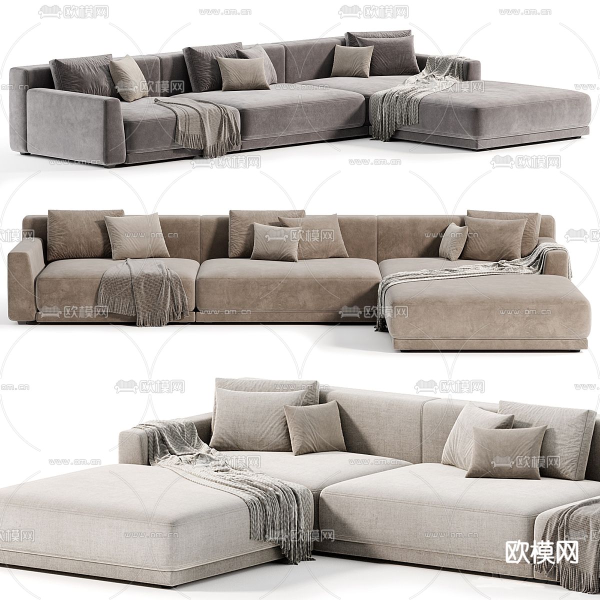 Poliform 多人沙发 转角沙发3d模型下载（渲染图3）